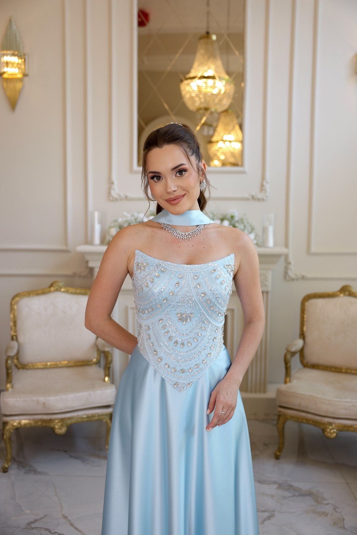 TheElsa | Hera Blair Mavi Kloş Etek Özel Tasarım ElbiseRENKLİ DANTEL ELBİSELERHera Blair Mavi Kloş Etek Özel Tasarım Elbise