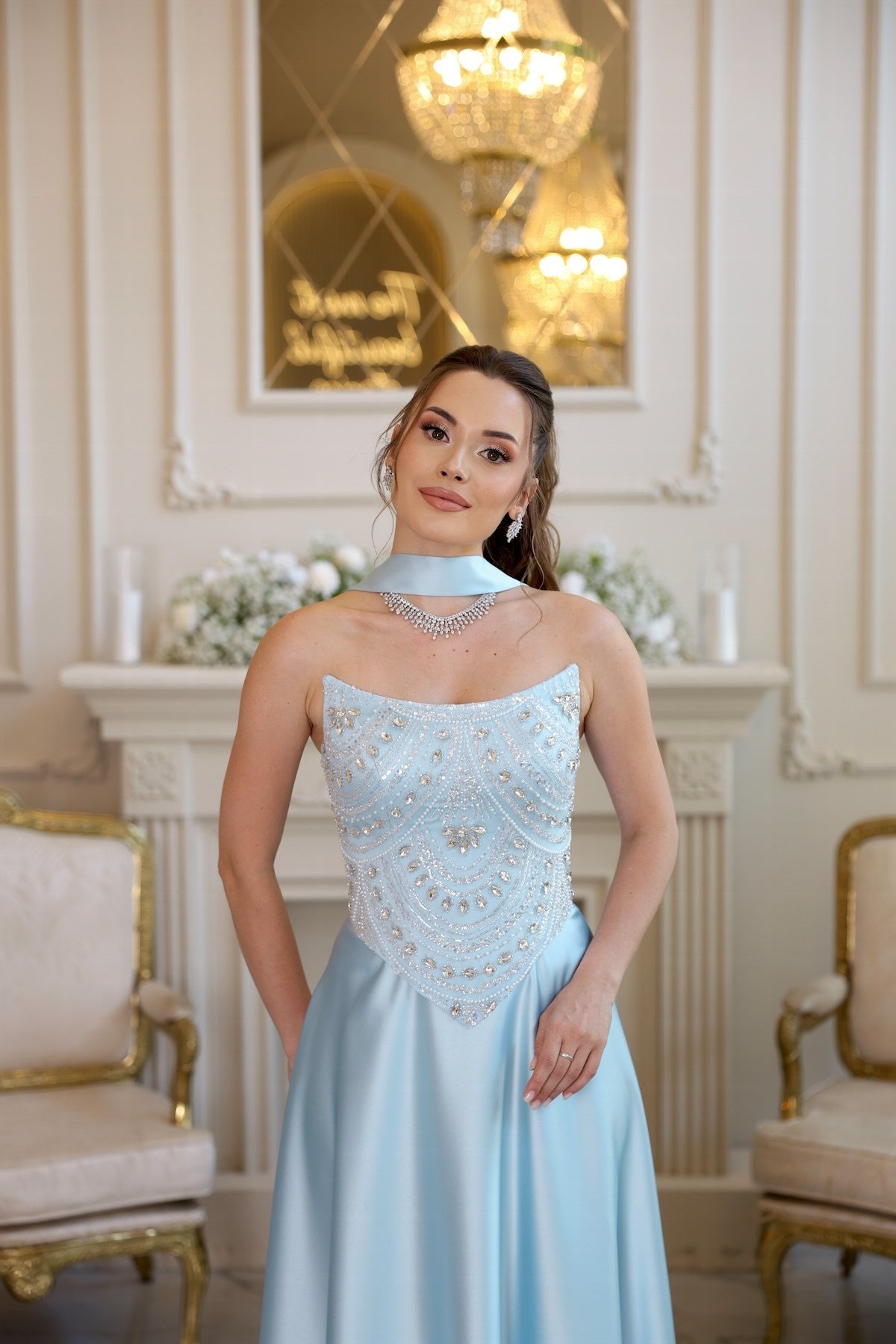 TheElsa | Hera Blair Mavi Kloş Etek Özel Tasarım ElbiseRENKLİ DANTEL ELBİSELERHera Blair Mavi Kloş Etek Özel Tasarım Elbise