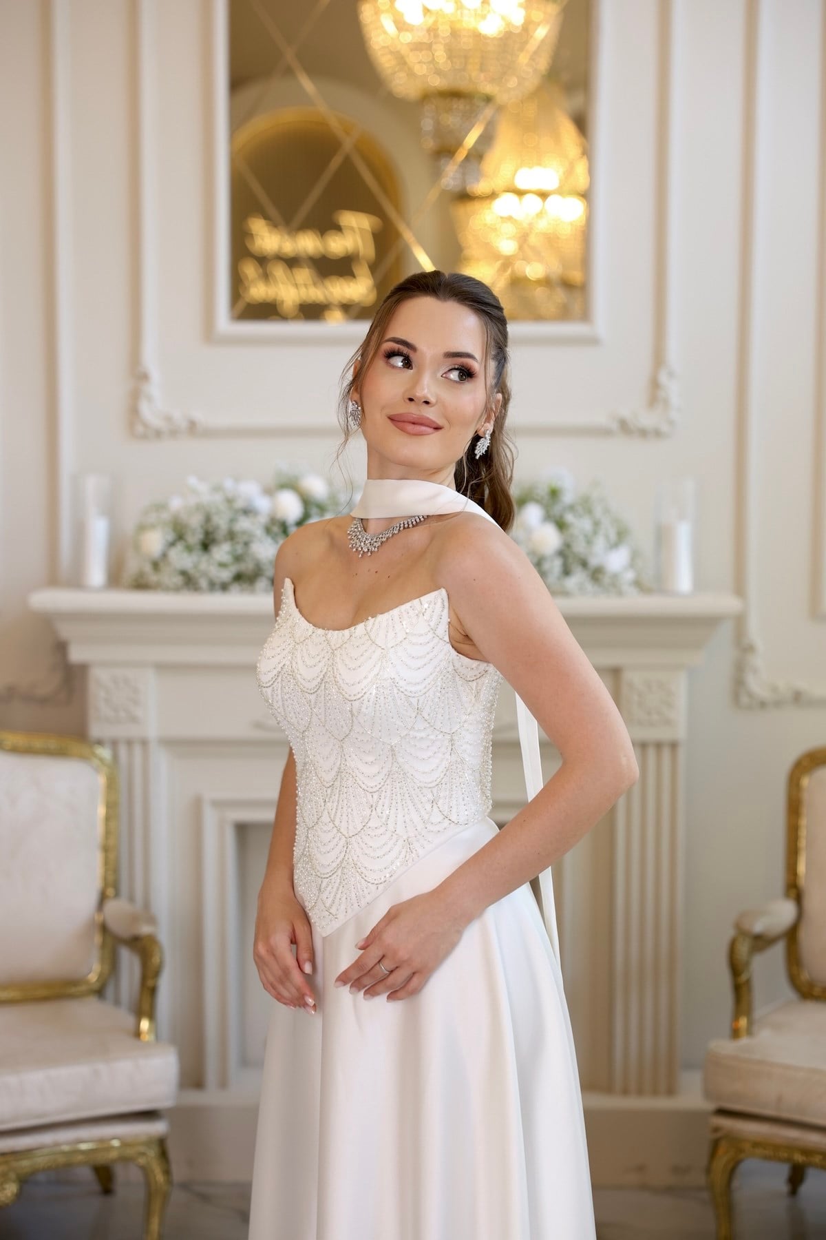 TheElsa | Hera Monica Beyaz Kloş Etek Dantel Nikah Nişan Söz ElbisesiBEYAZ ELBİSELERHera Monica Beyaz Kloş Etek Dantel Nikah Nişan Söz Elbisesi