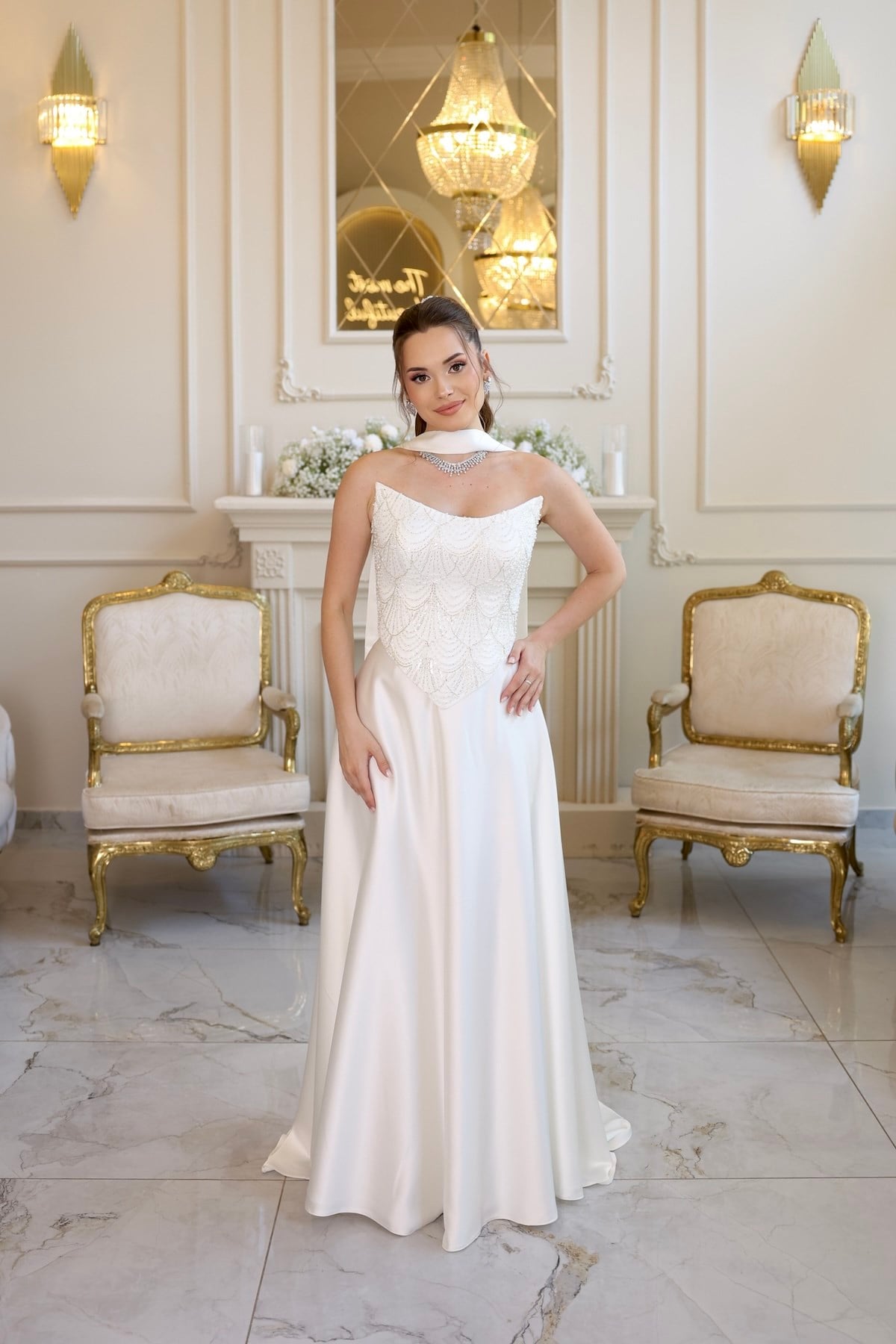 TheElsa | Hera Monica Beyaz Kloş Etek Dantel Nikah Nişan Söz ElbisesiBEYAZ ELBİSELERHera Monica Beyaz Kloş Etek Dantel Nikah Nişan Söz Elbisesi