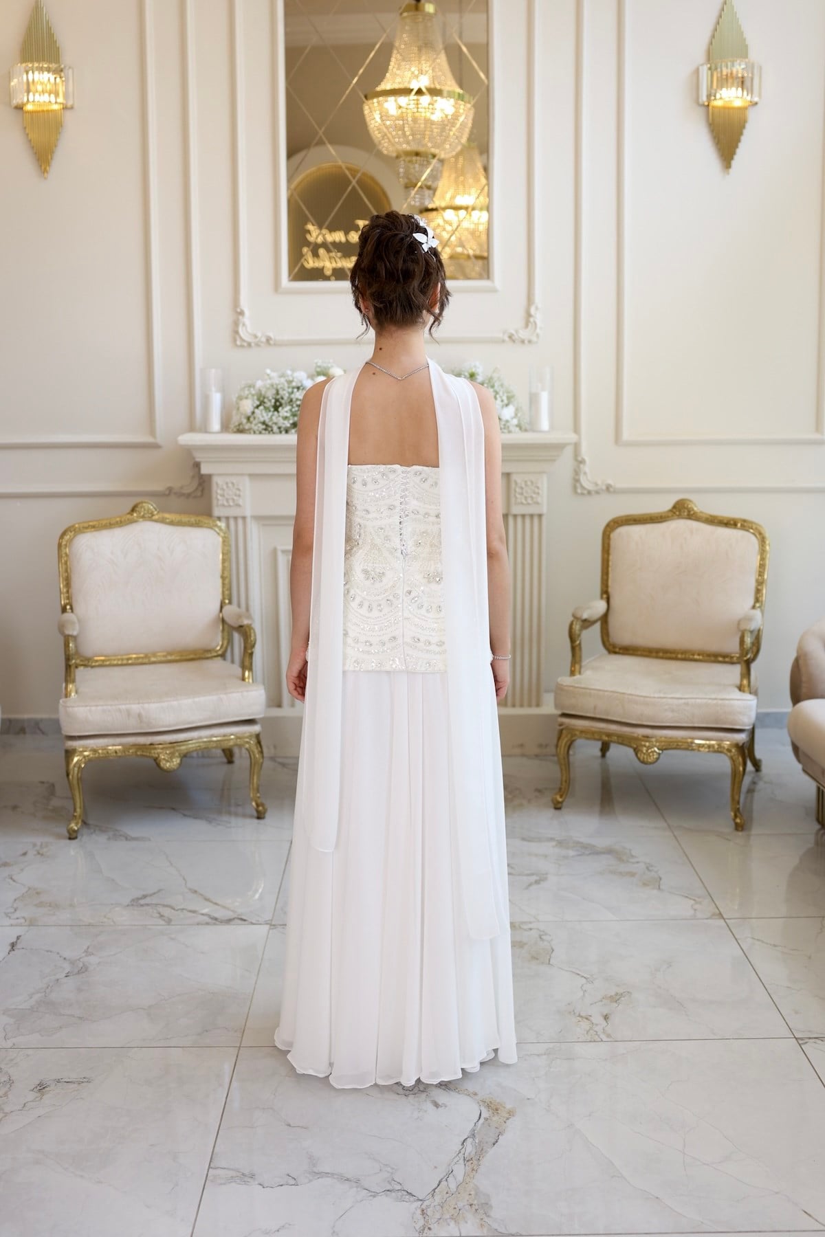 TheElsa | Lidya Blair Dantel Beyaz Şifon Tasarım Nikah Nişan Söz ElbisesiBEYAZ DANTEL ELBİSELERLidya Blair Dantel Beyaz Şifon Tasarım Nikah Nişan Söz Elbisesi