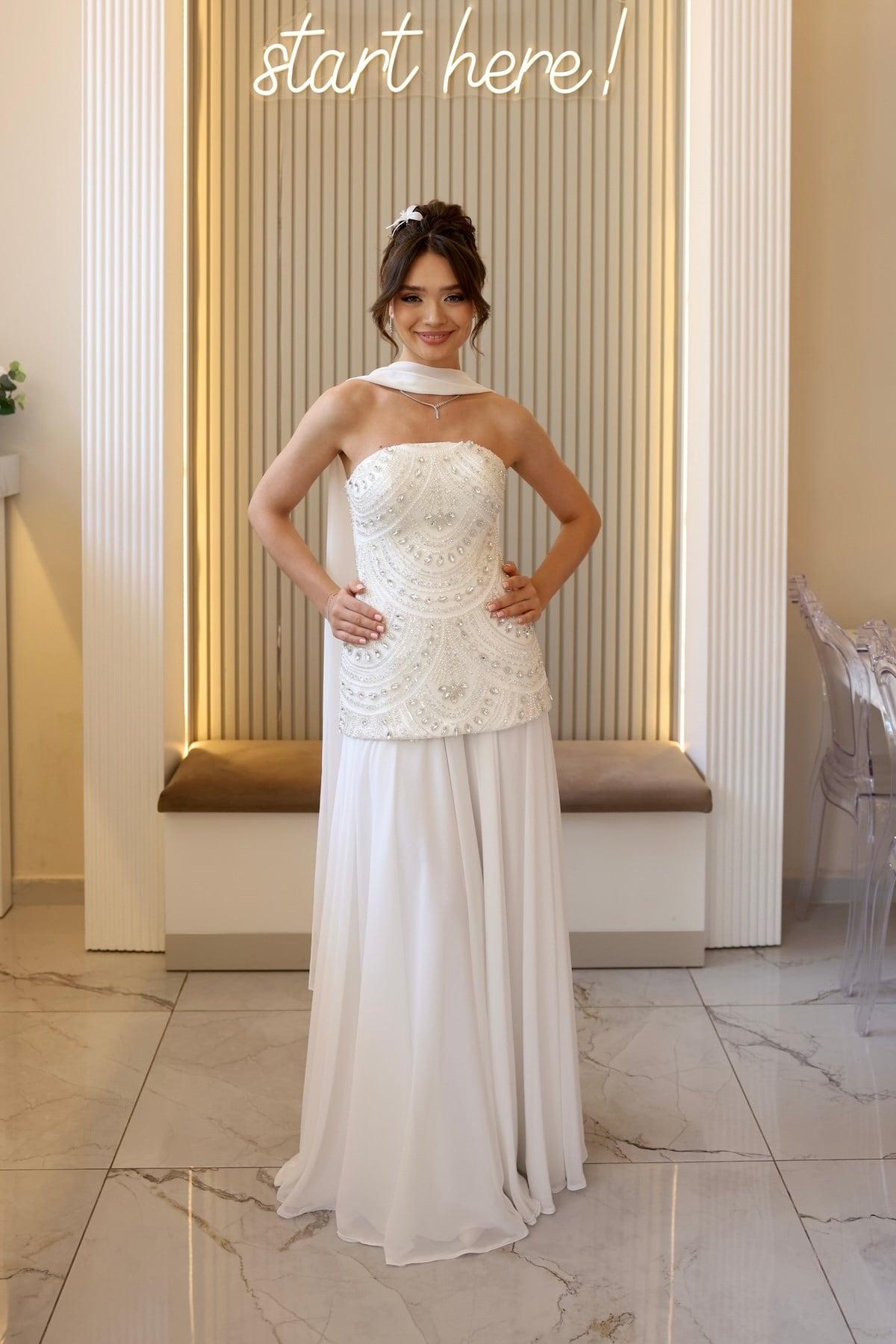 TheElsa | Lidya Blair Dantel Beyaz Şifon Tasarım Nikah Nişan Söz ElbisesiBEYAZ DANTEL ELBİSELERLidya Blair Dantel Beyaz Şifon Tasarım Nikah Nişan Söz Elbisesi