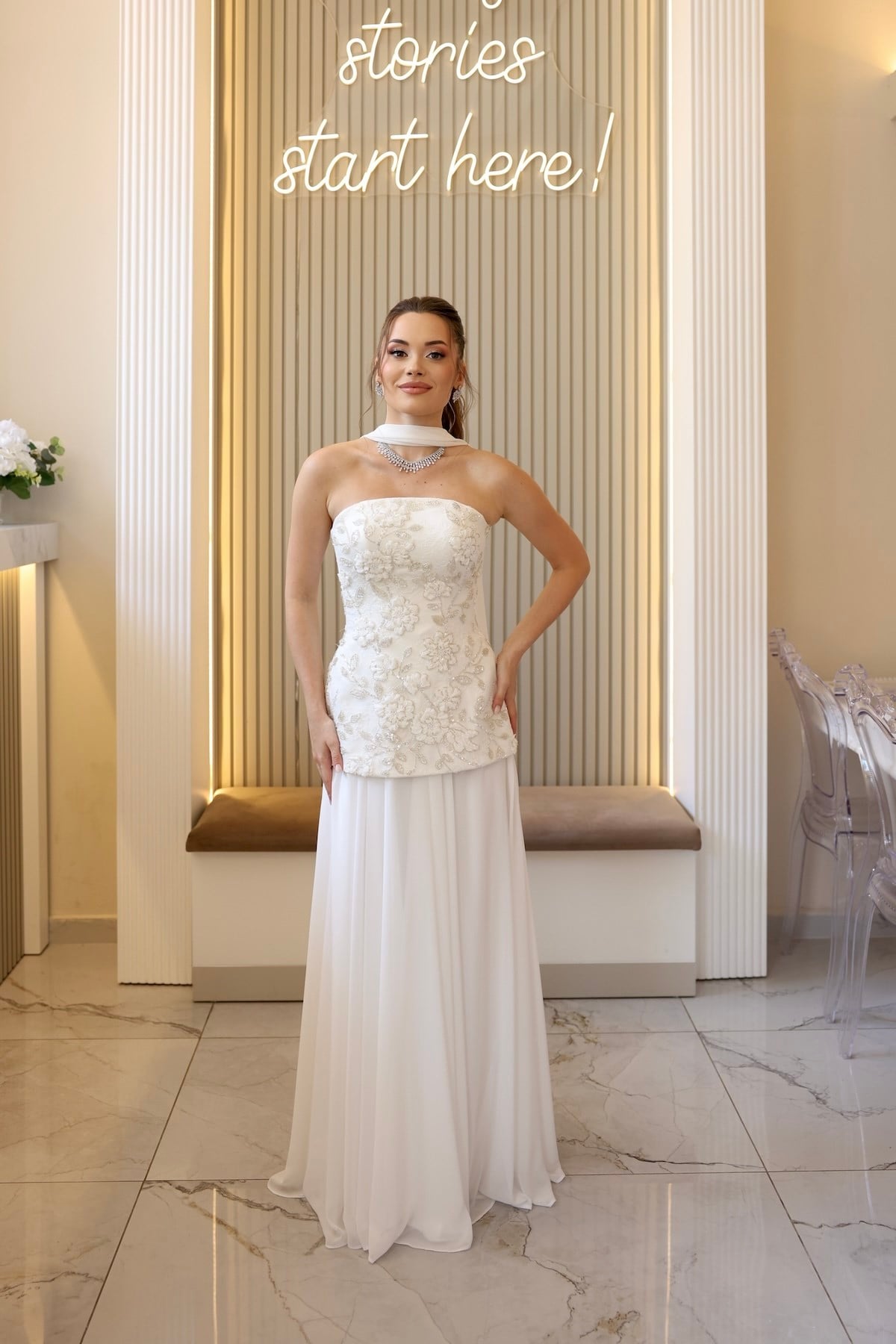 TheElsa | Lidya Kalina Şifon Korse Etek Beyaz BEYAZ ELBİSELERLidya Kalina Şifon Korse Etek Beyaz Elbise