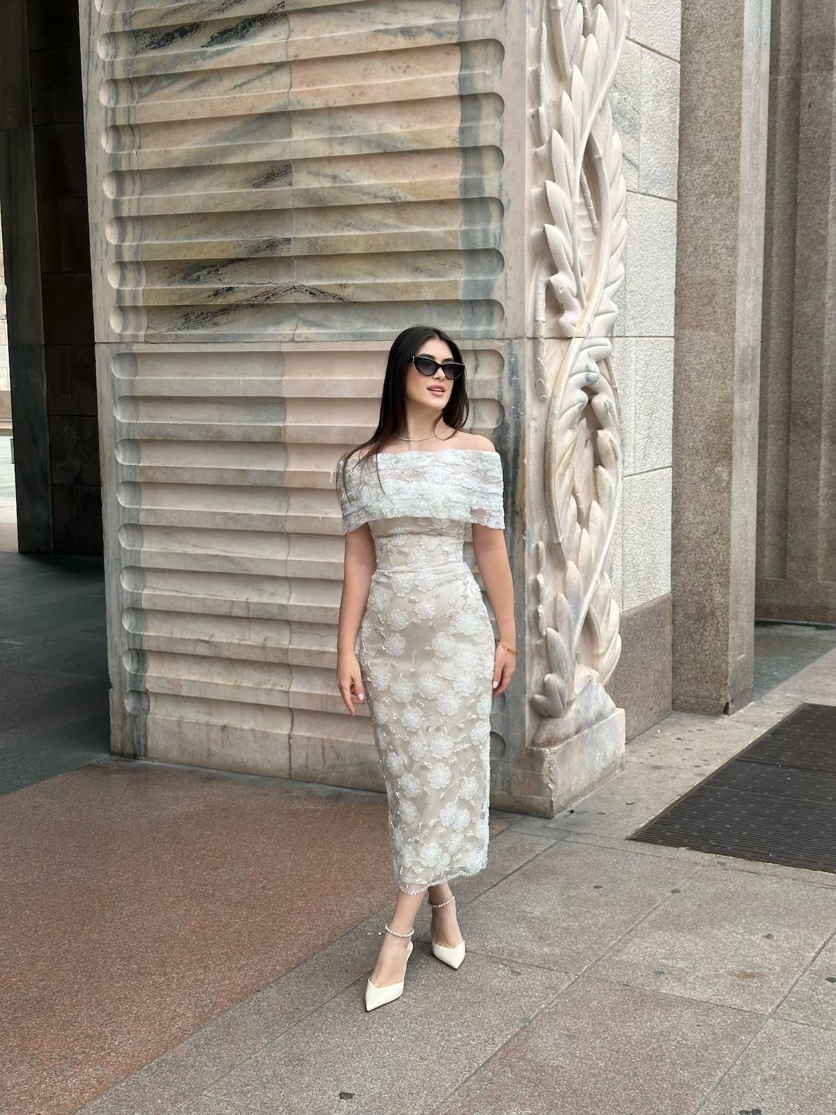 TheElsa | Custom Made Evening Dress | Marseille White Floral Special Design Lace Evening DressÖZEL ÜRETİM ELBİSEMarseille White Floral Special Design Lace Evening Dress