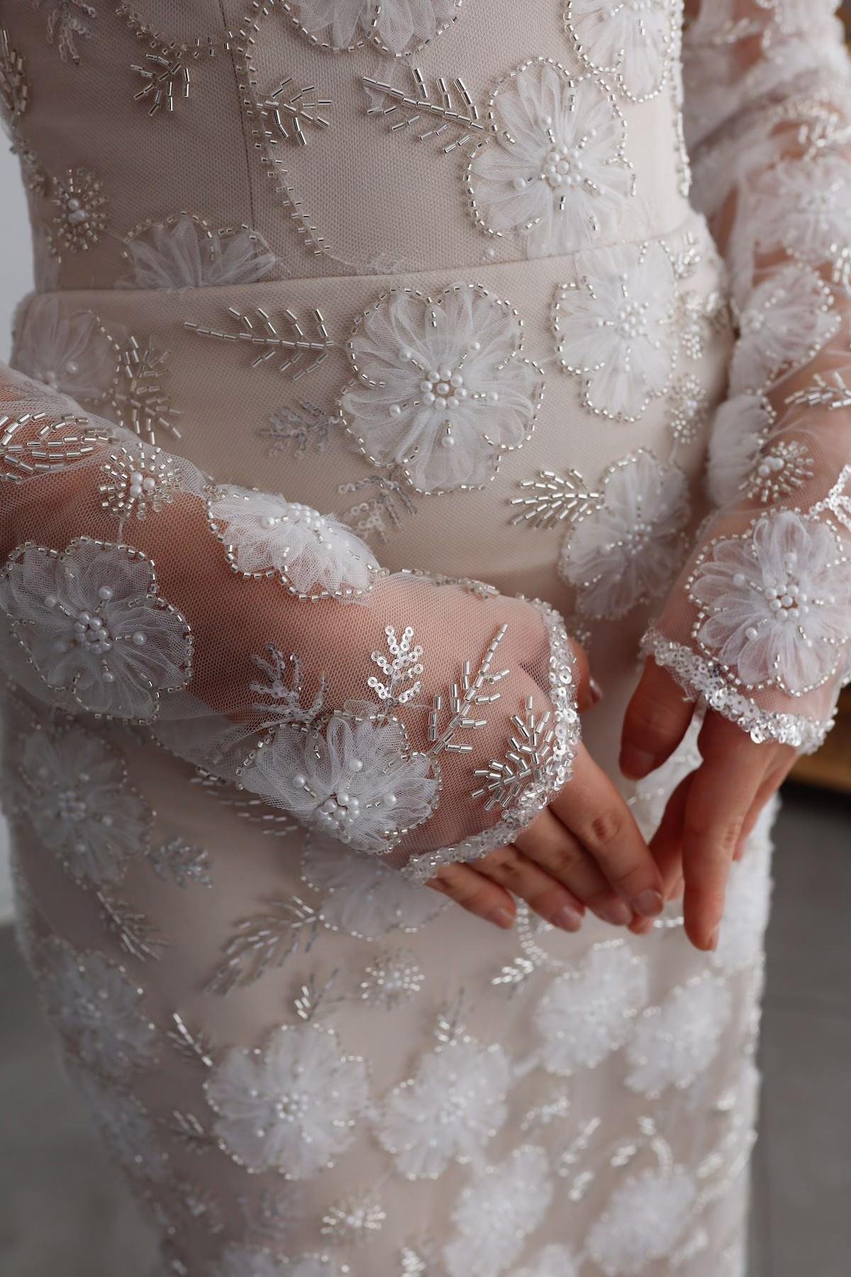 TheElsa | Custom Made Evening Dress | Marseille White Floral Special Design Lace Evening DressÖZEL ÜRETİM ELBİSEMarseille White Floral Special Design Lace Evening Dress