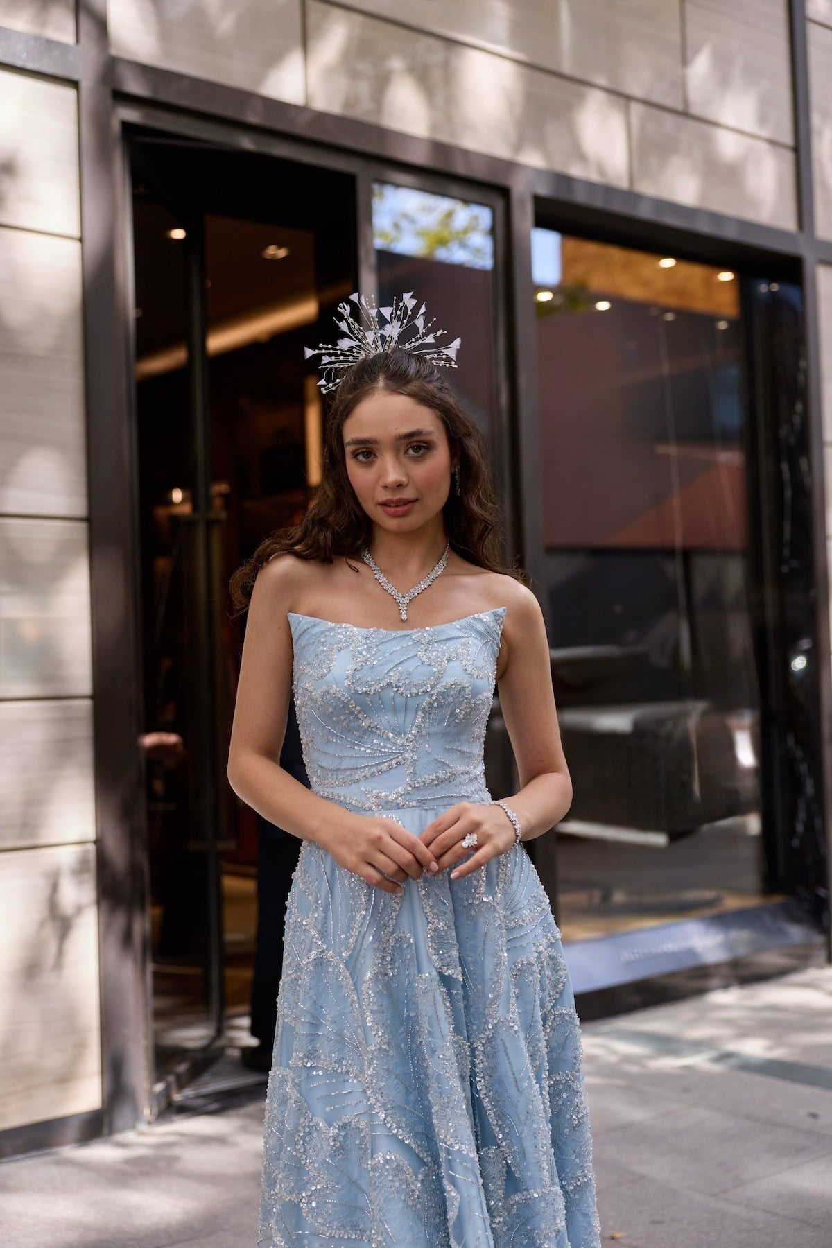 TheElsa | Nadia Prenses Mavi Maxi Özel Tasarım ElbiseÖZEL ÜRETİM TASARIM ELBİSELERNadia Prenses Mavi Maxi Özel Tasarım Elbise