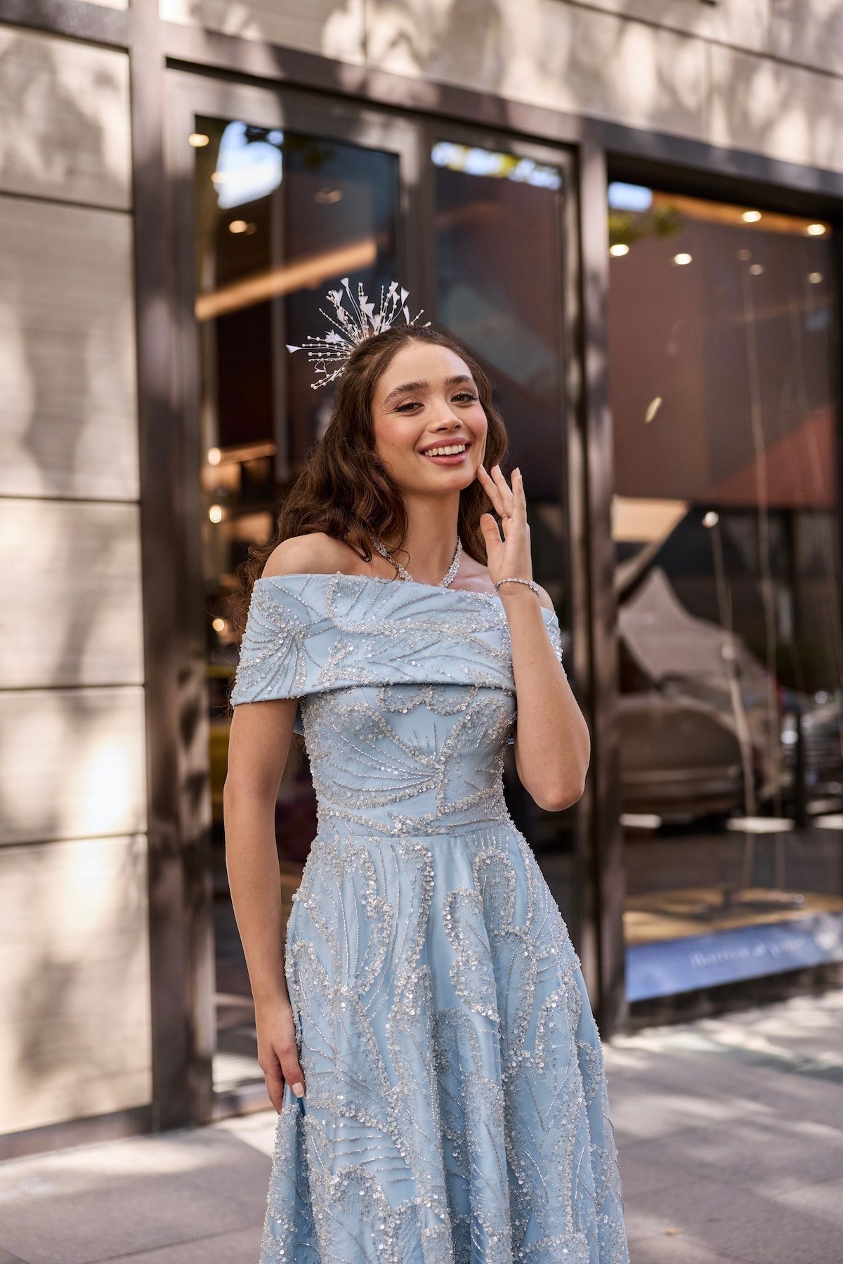 TheElsa | Nadia Prenses Mavi Maxi Özel Tasarım ElbiseÖZEL ÜRETİM TASARIM ELBİSELERNadia Prenses Mavi Maxi Özel Tasarım Elbise