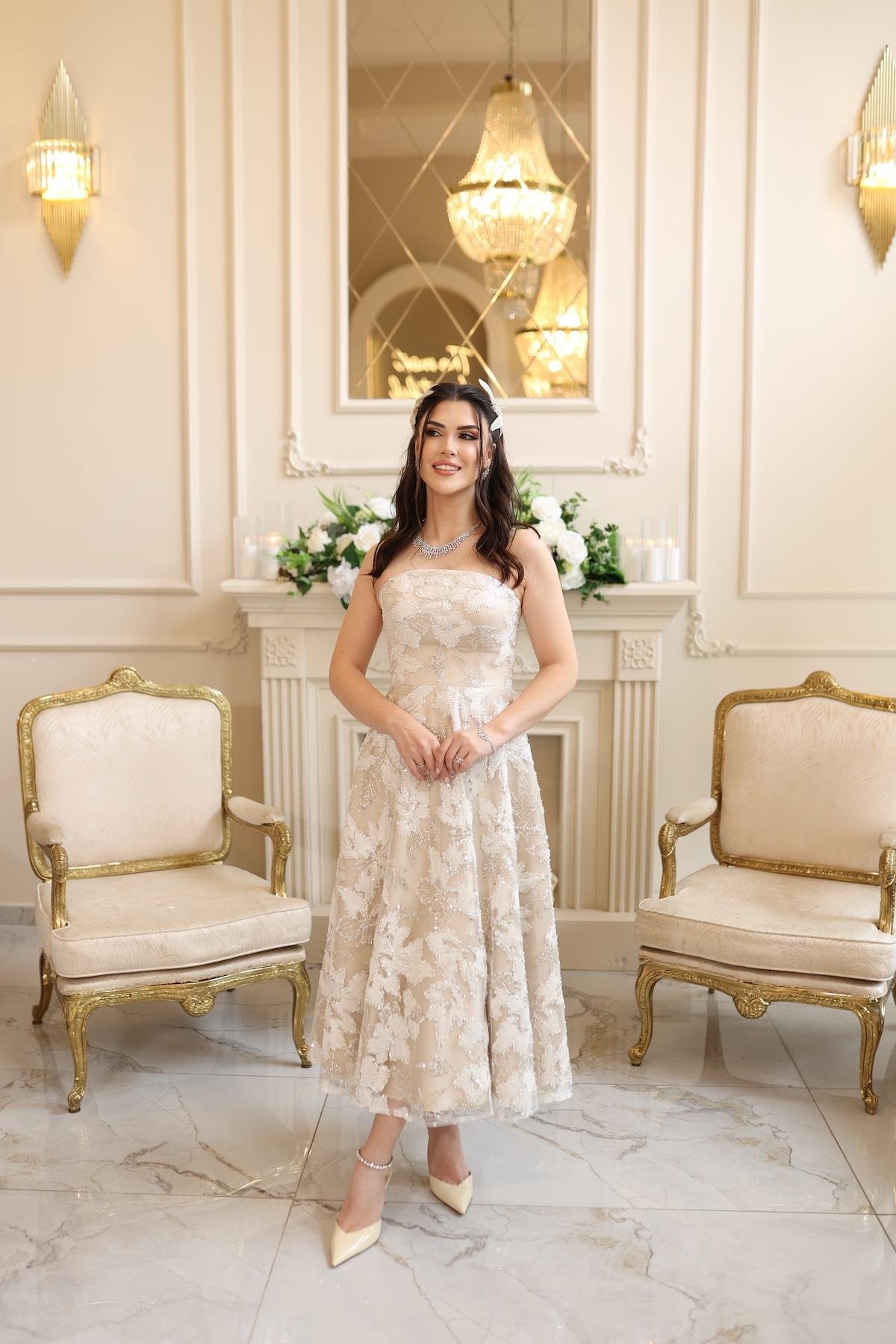 TheElsa | PRENSES ARES BEYAZBEYAZ DANTEL ELBİSELERPrenses Ares Beyaz Çiçekli Özel Tasarım Dantel Nişan Nikah Elbise