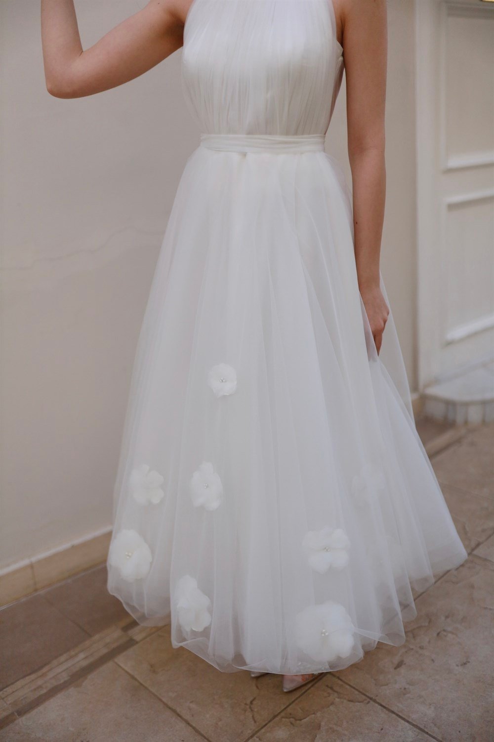 TheElsa | GİYİM | TAKI | Rose Beyaz Özel Tasarım Tül Abiye Nikah ElbisesiELBİSERose Beyaz Özel Tasarım Tül Abiye Nikah Elbisesi