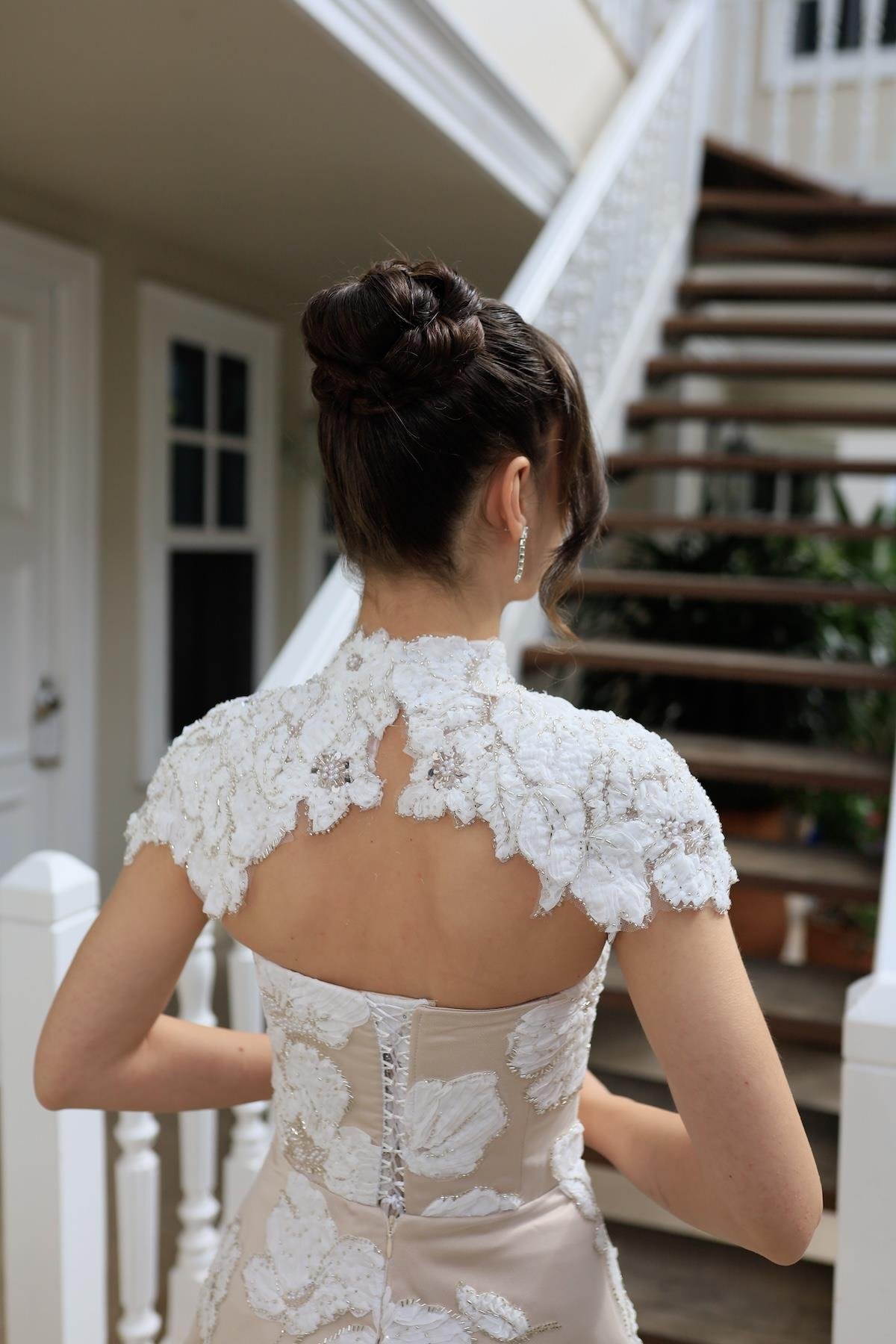 TheElsa | SINDIRELLA PRENSES APOLETSİNDİRELLA COLLECTİONSindirella Apolet Prenses Beyaz Çiçekli Özel Tasarım Dantel Abiye Elbise