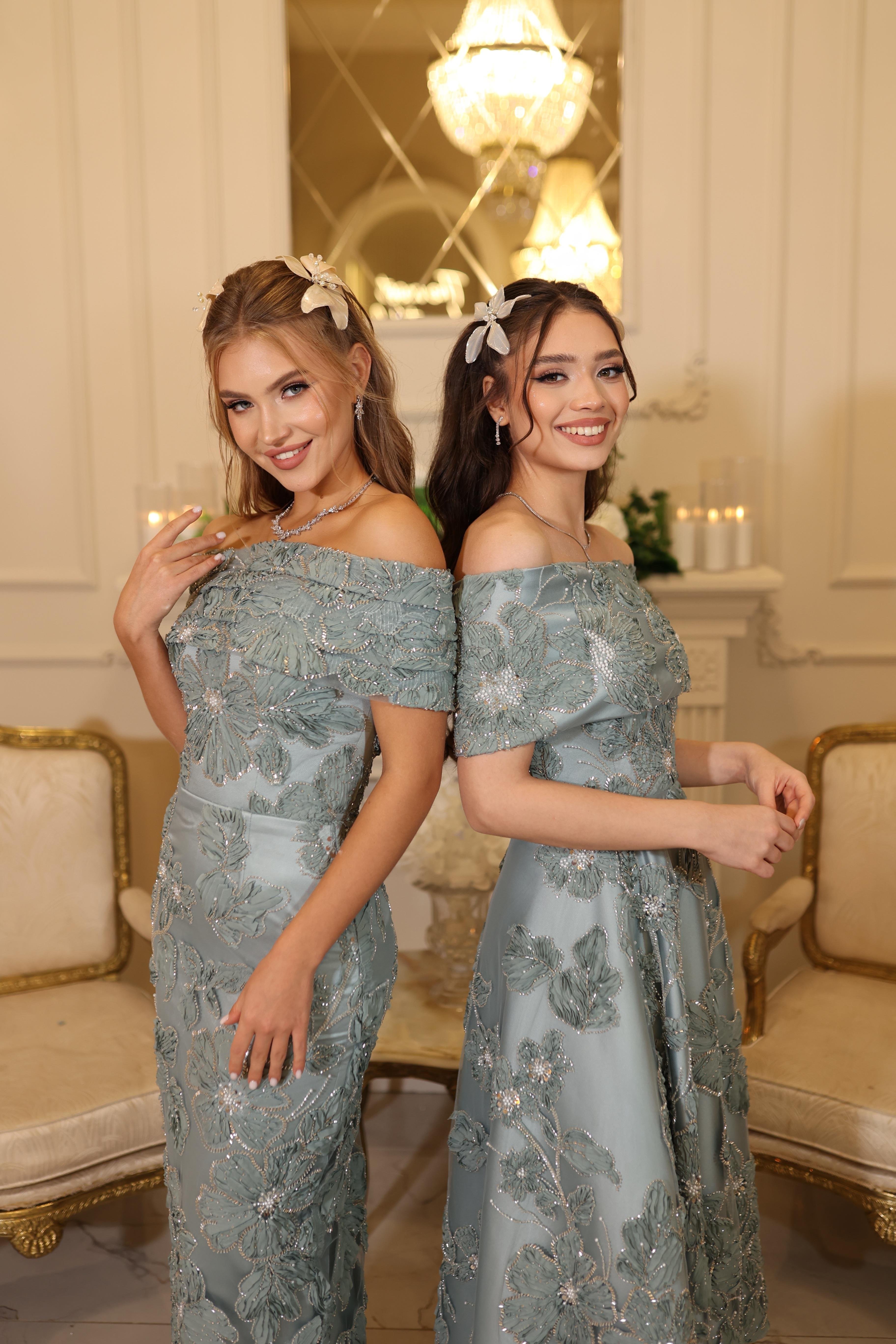 TheElsa | SİNDİRELLA KOYU YEŞİL KALEMRENKLİ DANTEL ELBİSELERSindirella Kalem Koyu Yeşil  Çiçekli Özel Tasarım Dantel Nişan Nikah Elbise