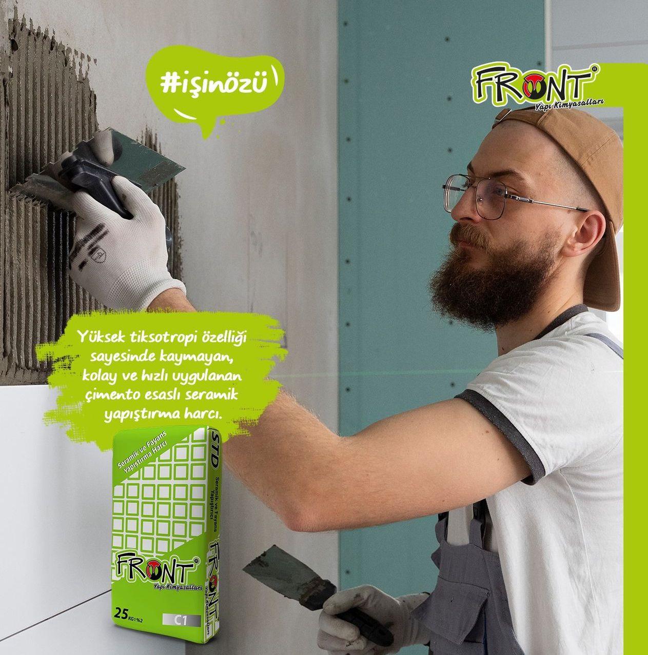 Front STD Gri Seramik ve Fayans Yapıştırma Harcı C1T