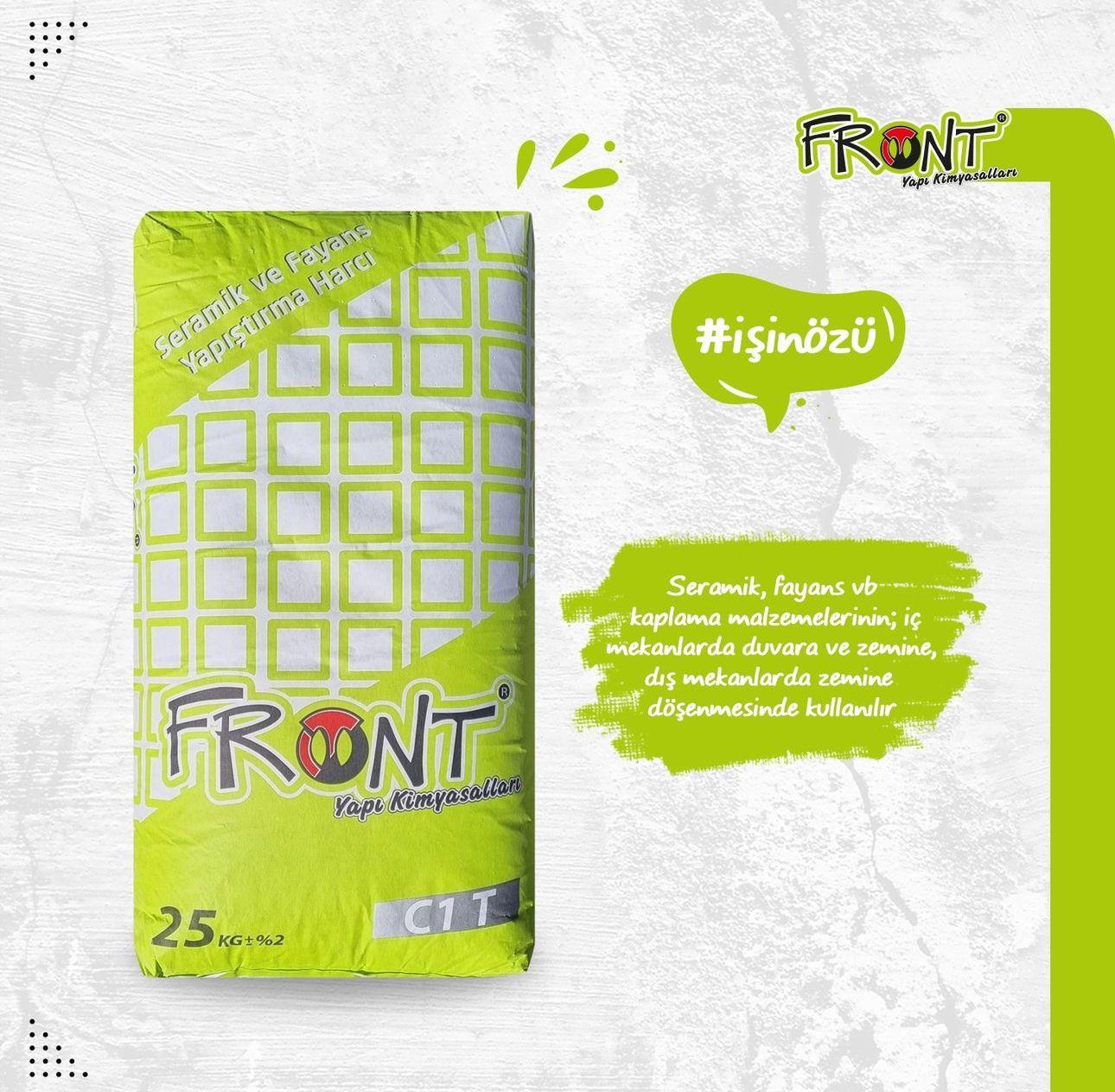 Front STD Gri Seramik ve Fayans Yapıştırma Harcı C1T