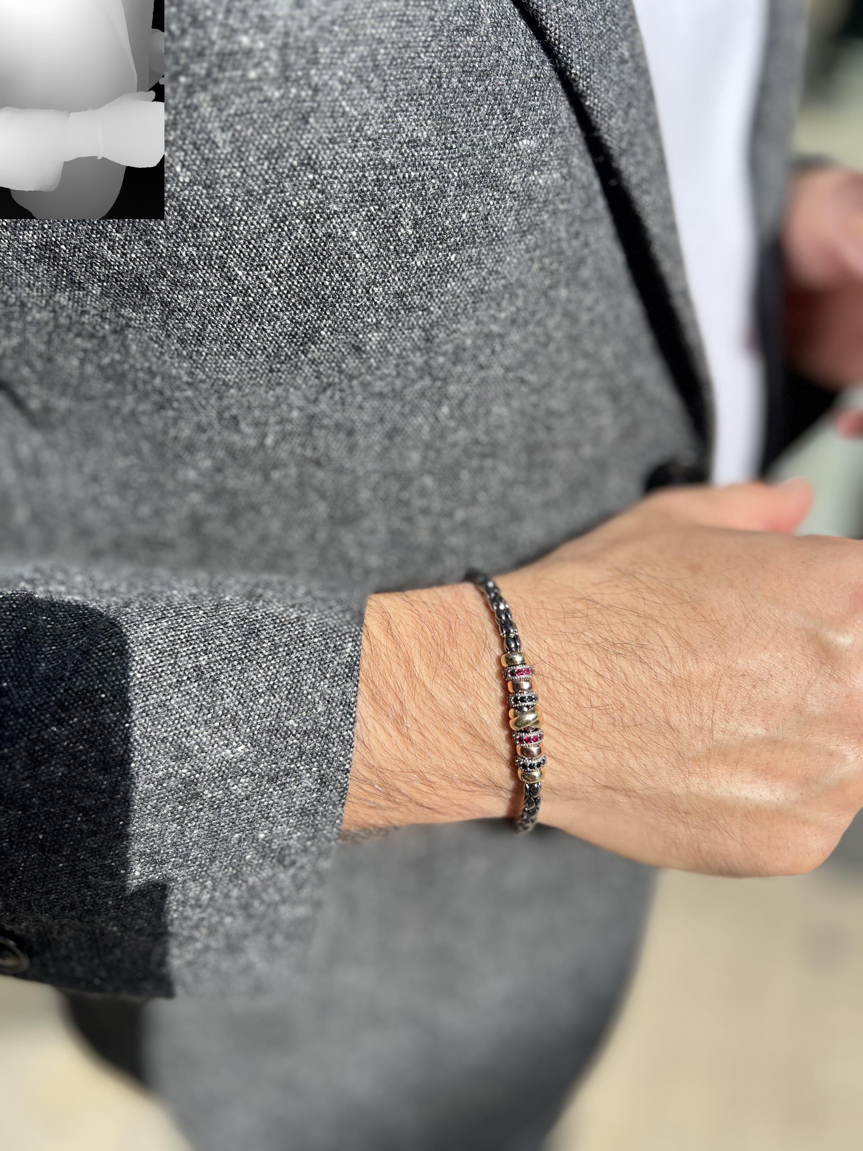  14 Ayar Altın Erkek Taşlı Bileklik