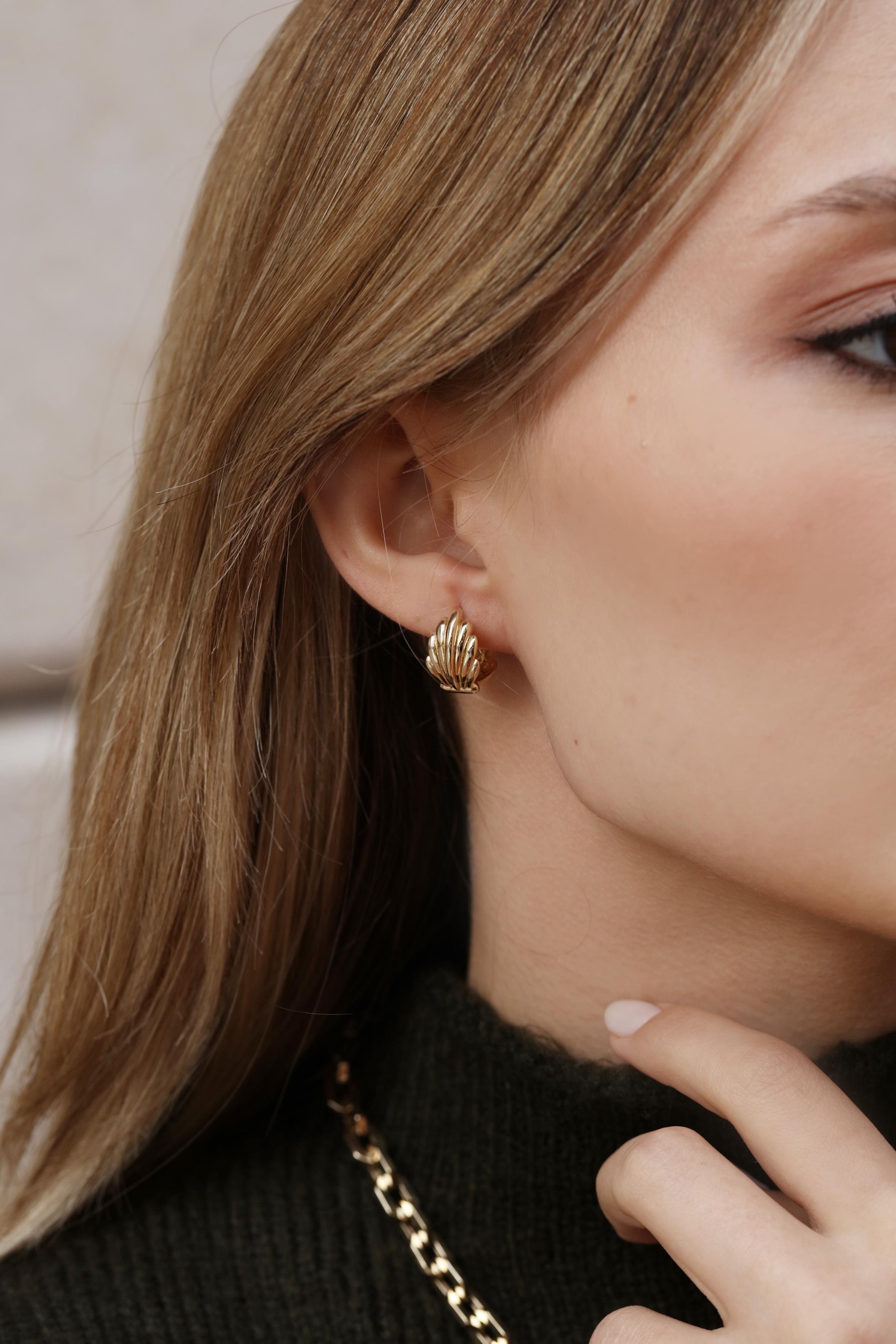  14 Ayar Altın Halka Küpe