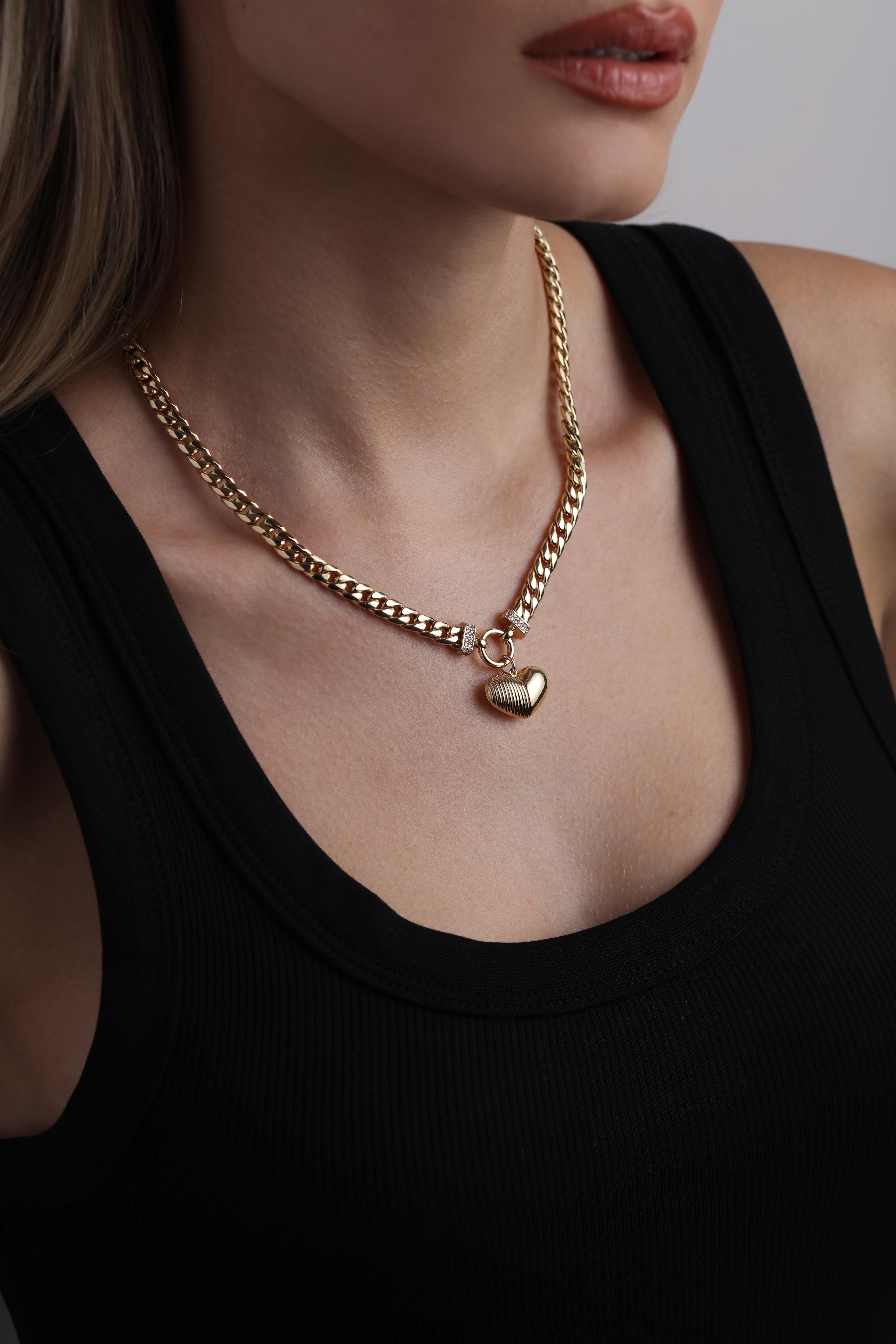  14 Ayar Altın Kalp Gurmet Kolye