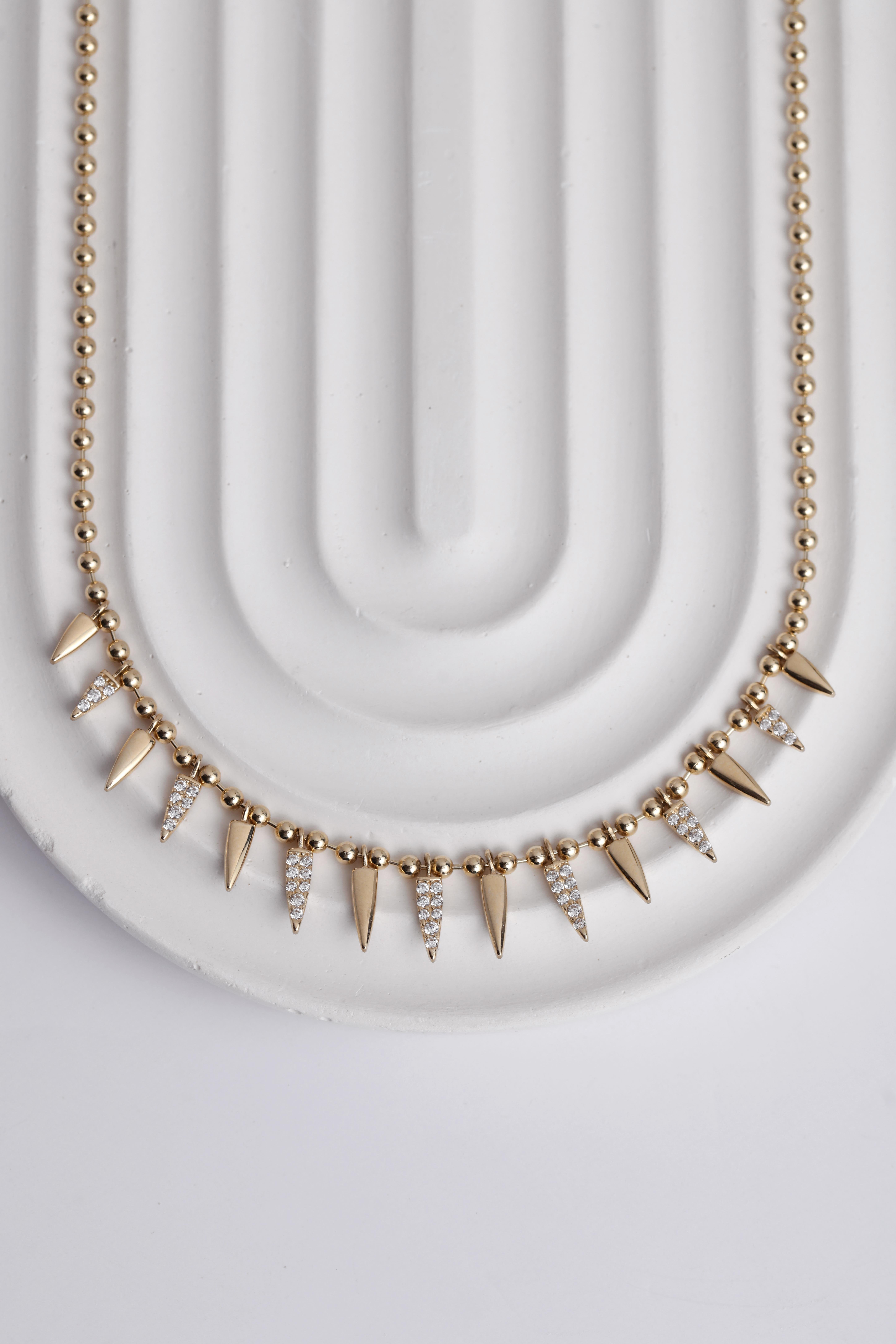  14 Ayar Altın Taş Detay Kolye