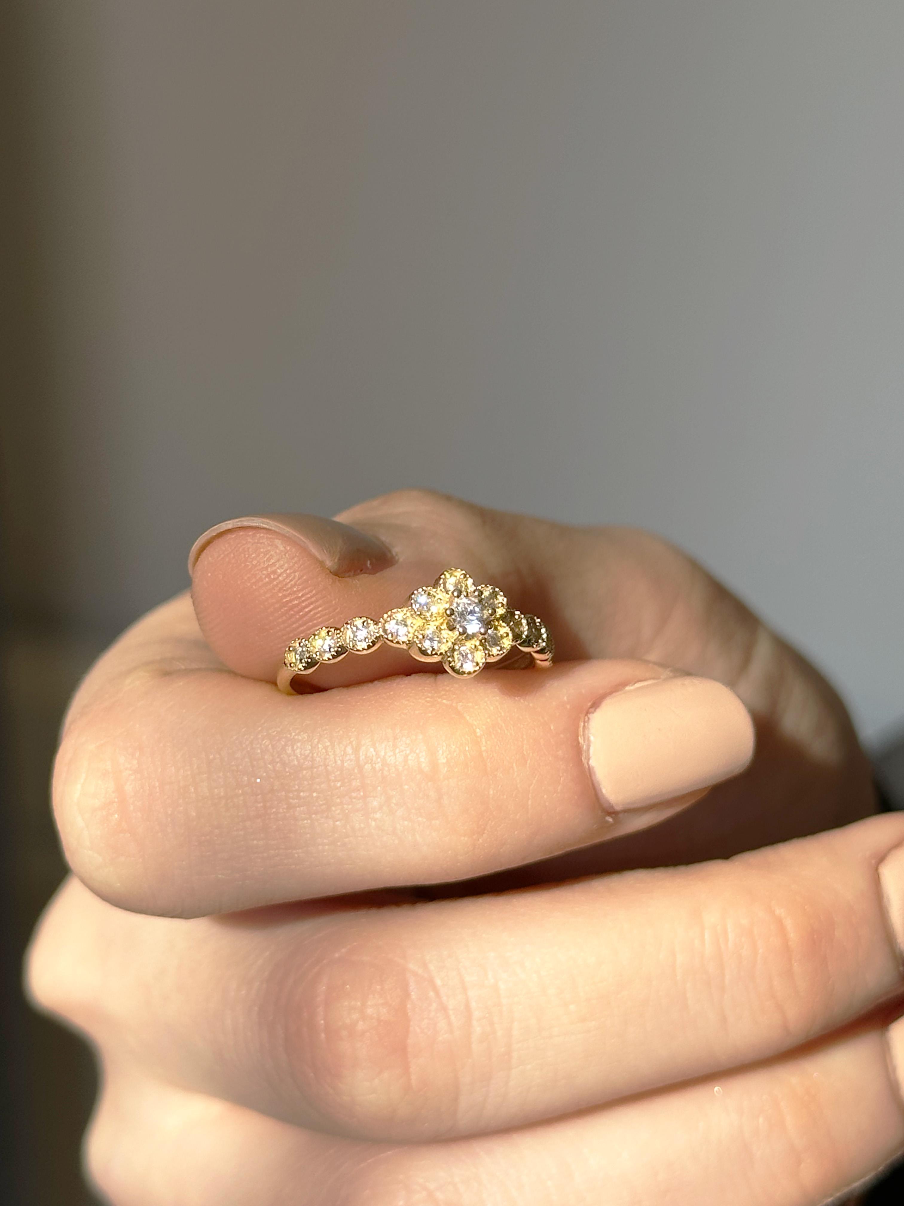 Turuncu Mineli Vintage Yüzük | Jewelina Store Altın Neva Yüzük