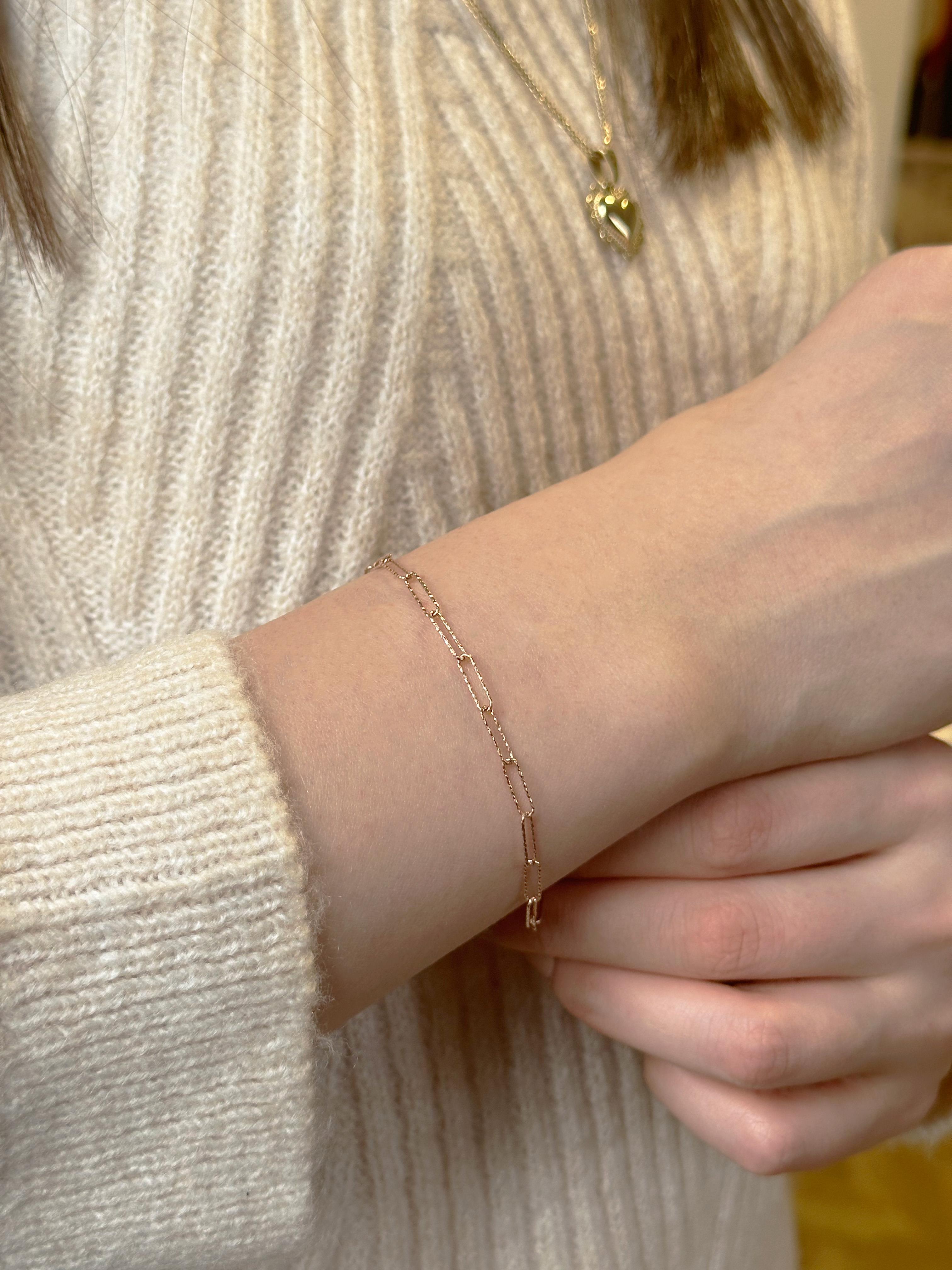 İnce Zincirli Gurmet Bileklik | Jewelina Store Ataç Bileklik