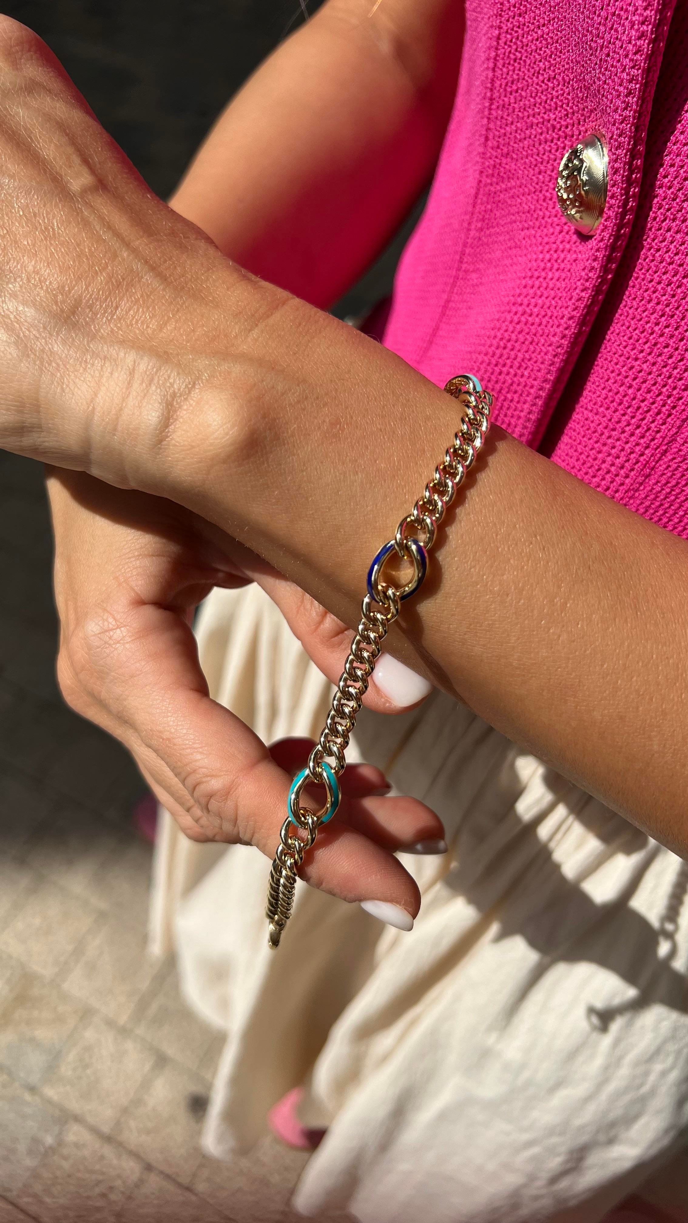Kalemli Zincir Bileklik | Jewelina Fortuna Bileklik