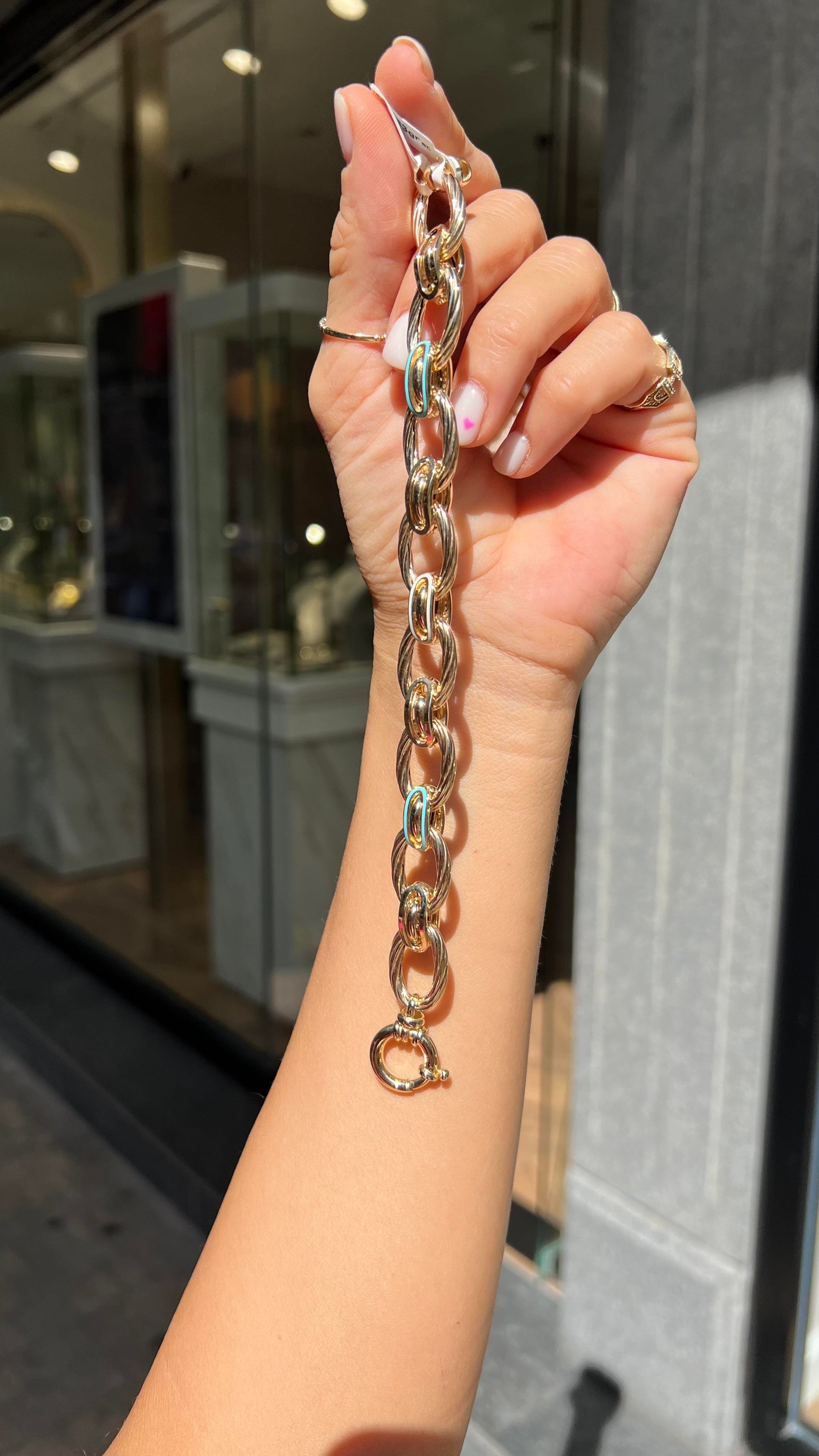 Kalemli Zincir Bileklik | Jewelina Halkalı Bileklik
