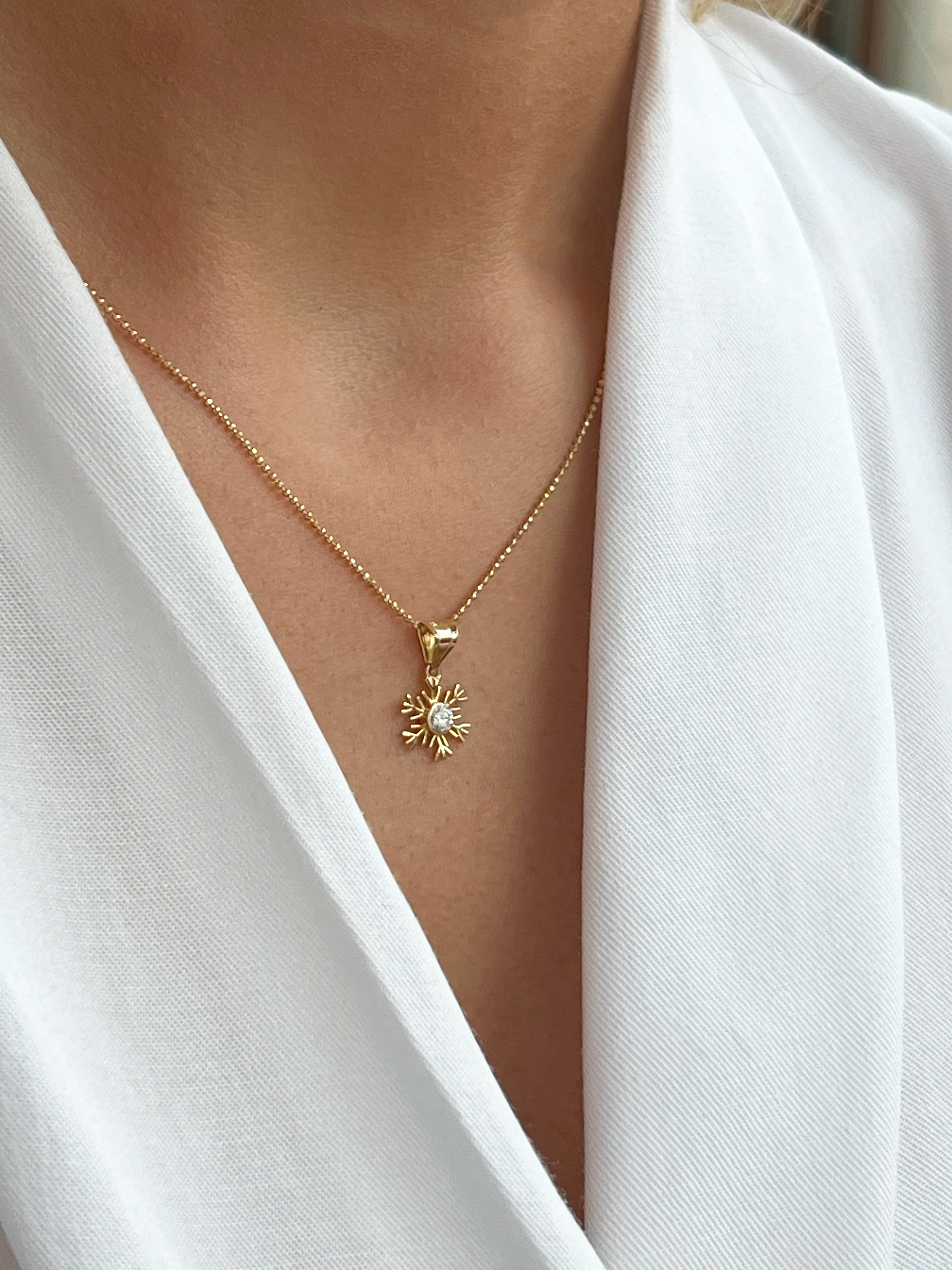 Anahtar Kolye | Jewelina Kar Tanesi Kolye