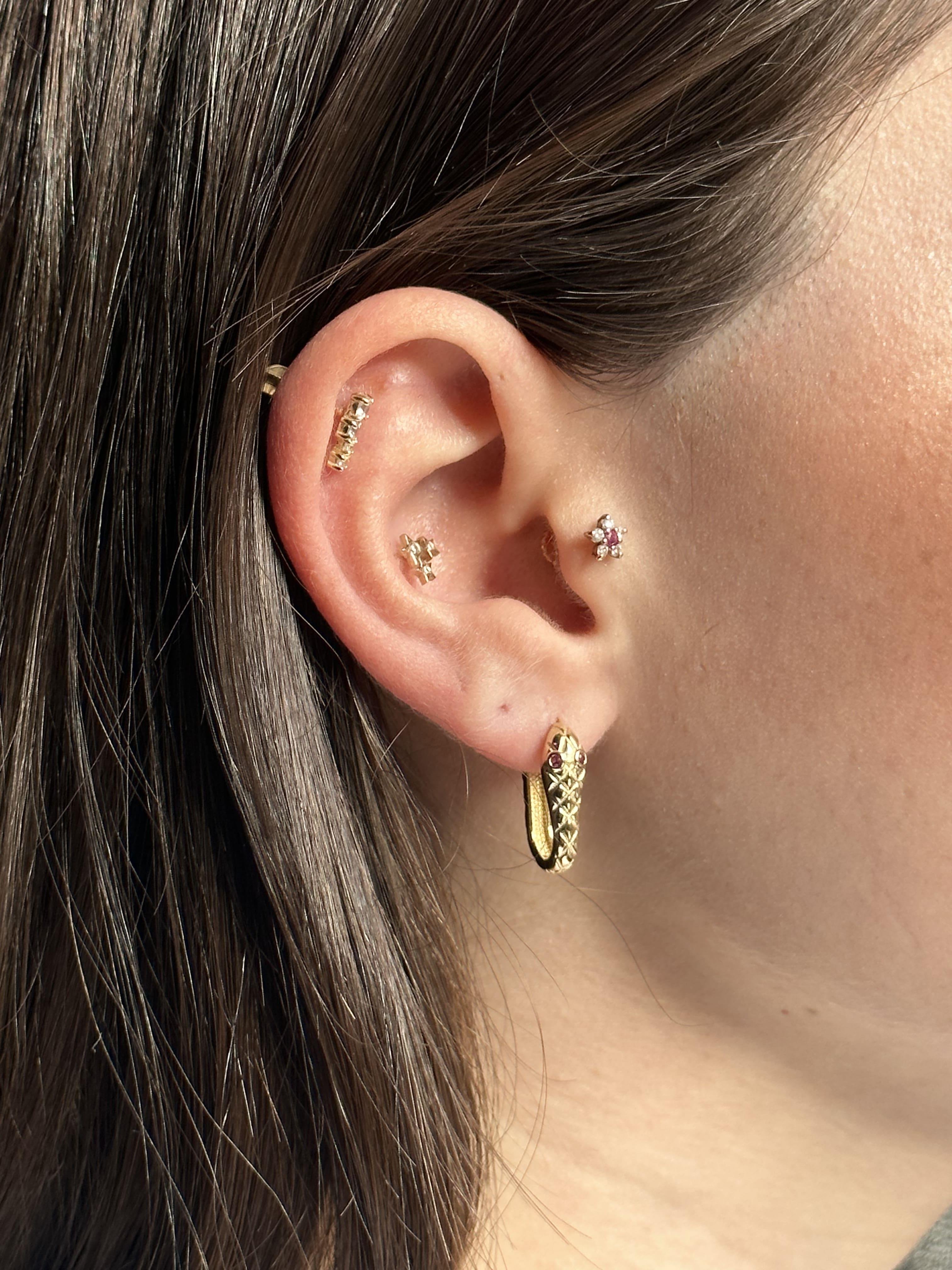 Kırmızı Yılan Küpe | Jewelina Kırmızı Yılan Küpe