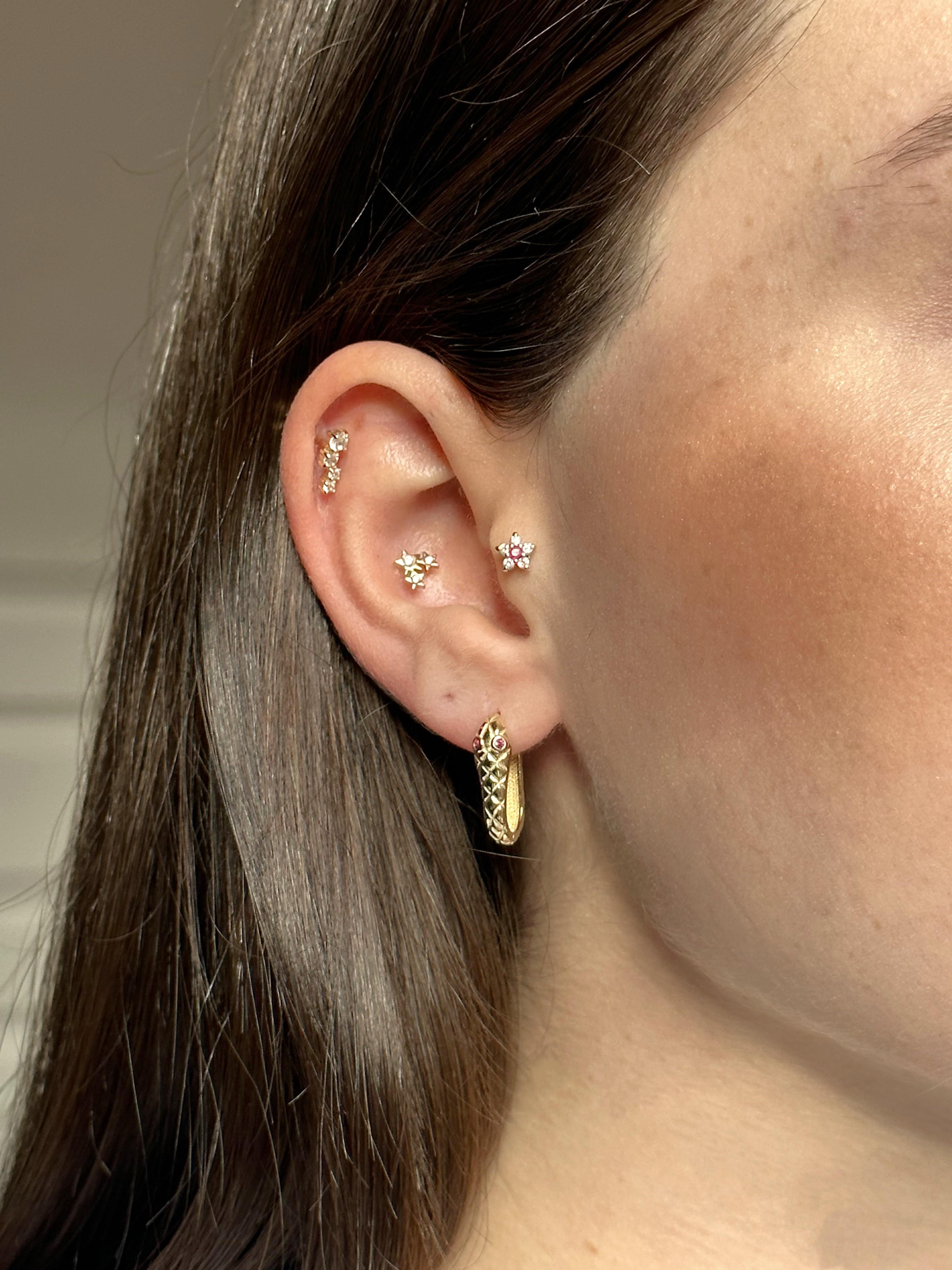 Kırmızı Yılan Küpe | Jewelina Kırmızı Yılan Küpe