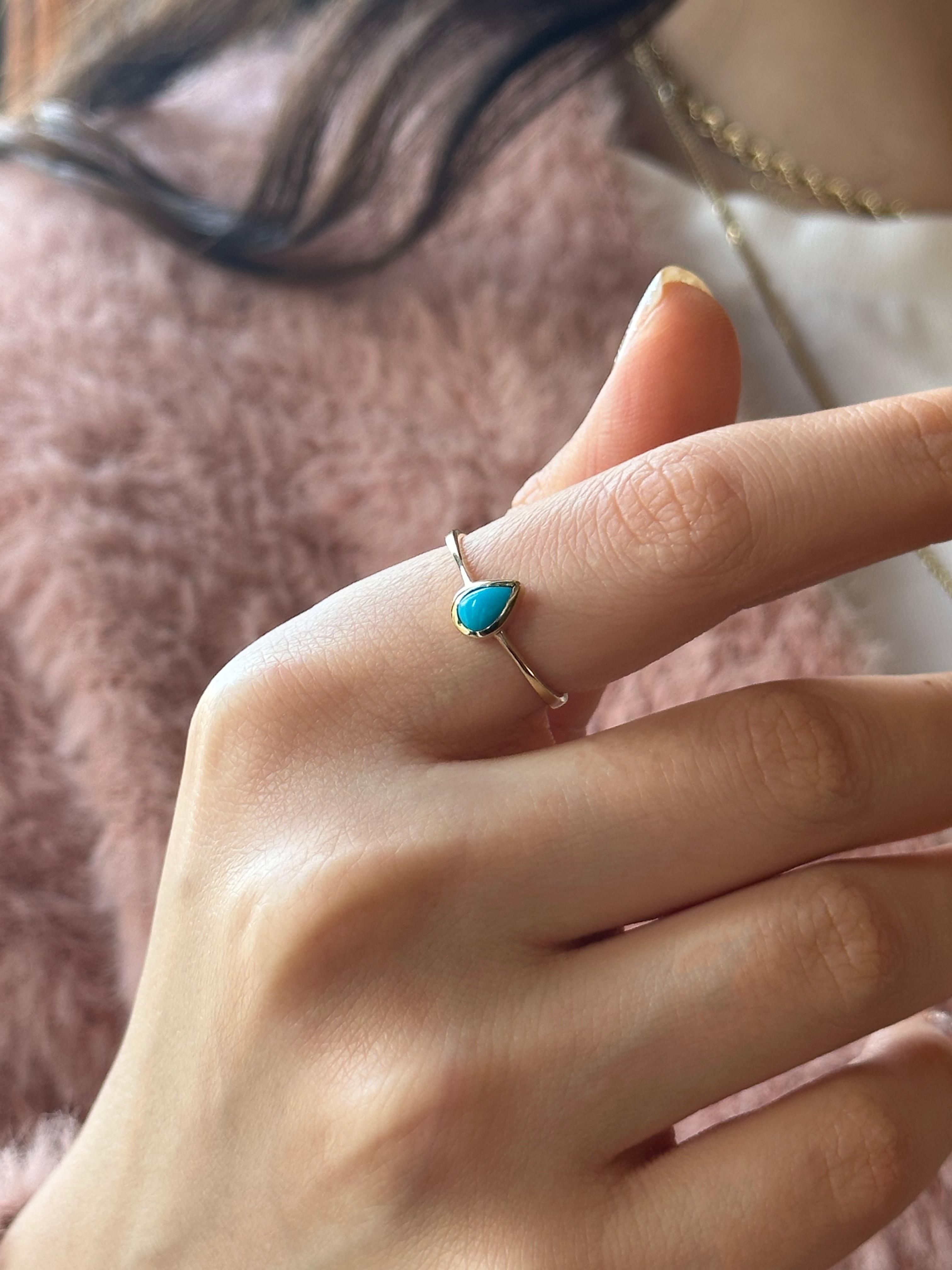 Mavi Damla Yüzük | Jewelina Mavi Damla Yüzük