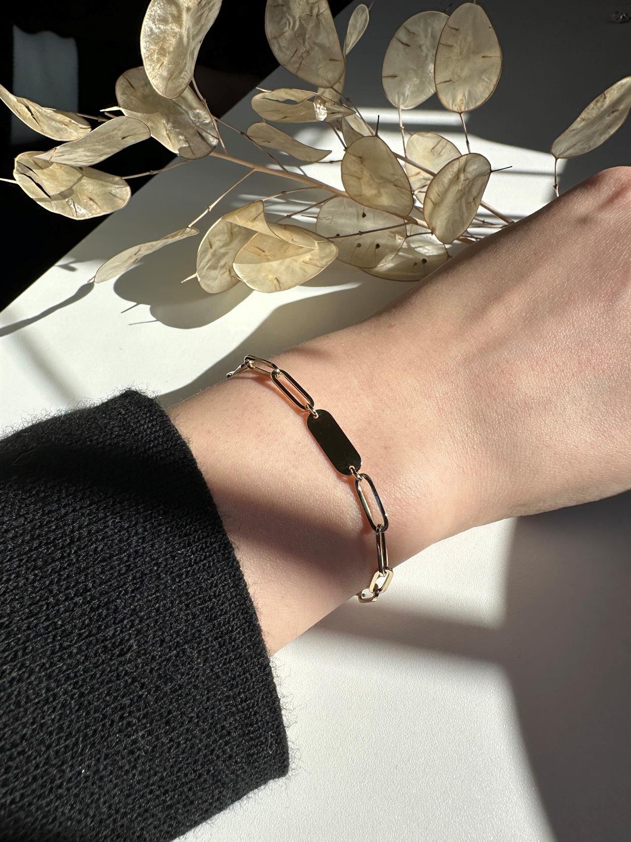 Kalp Bileklik | Jewelina Plaka Bileklik
