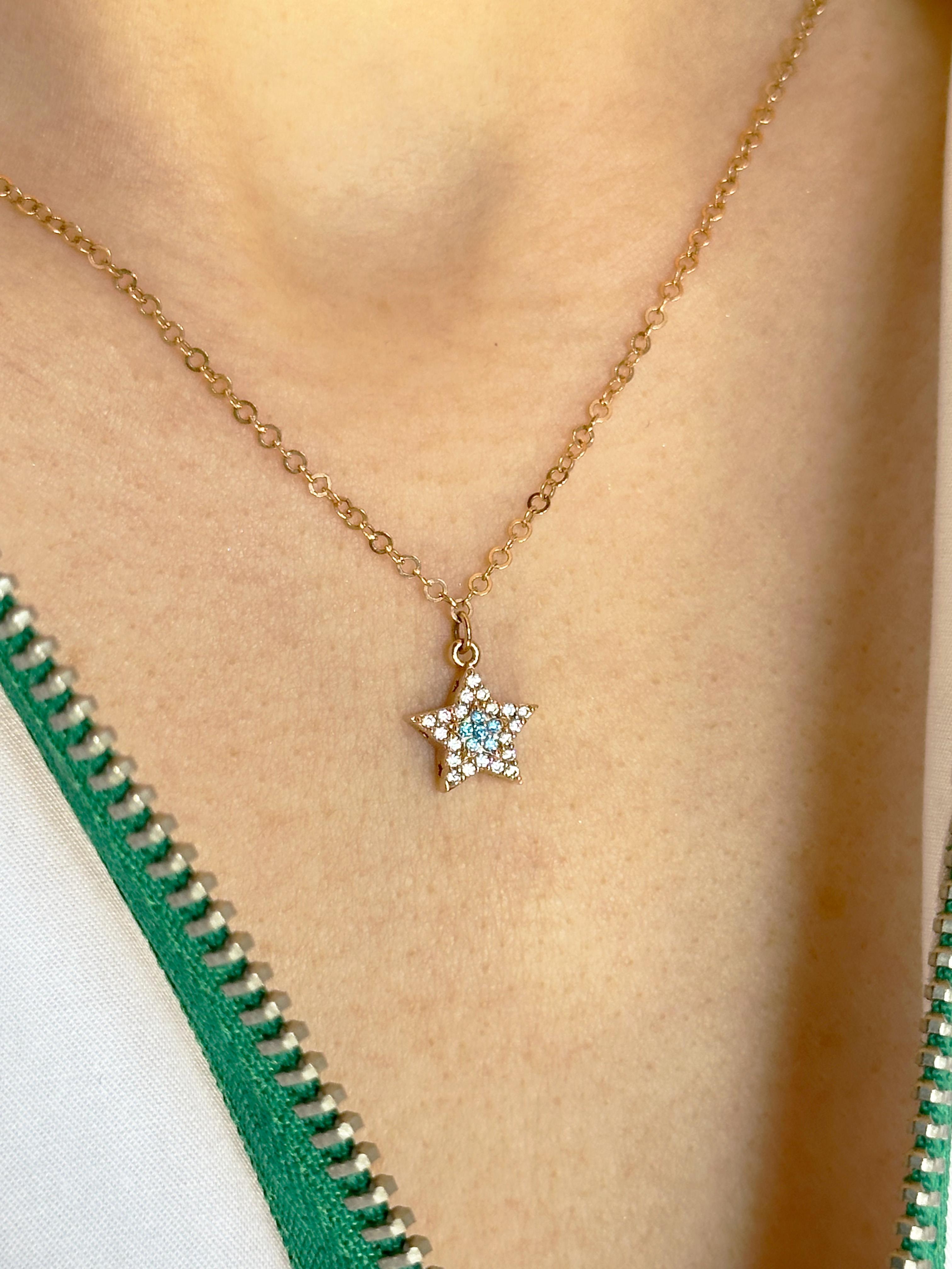 Göz Kalp Kolye | Jewelina Taşlı Yıldız Kolye