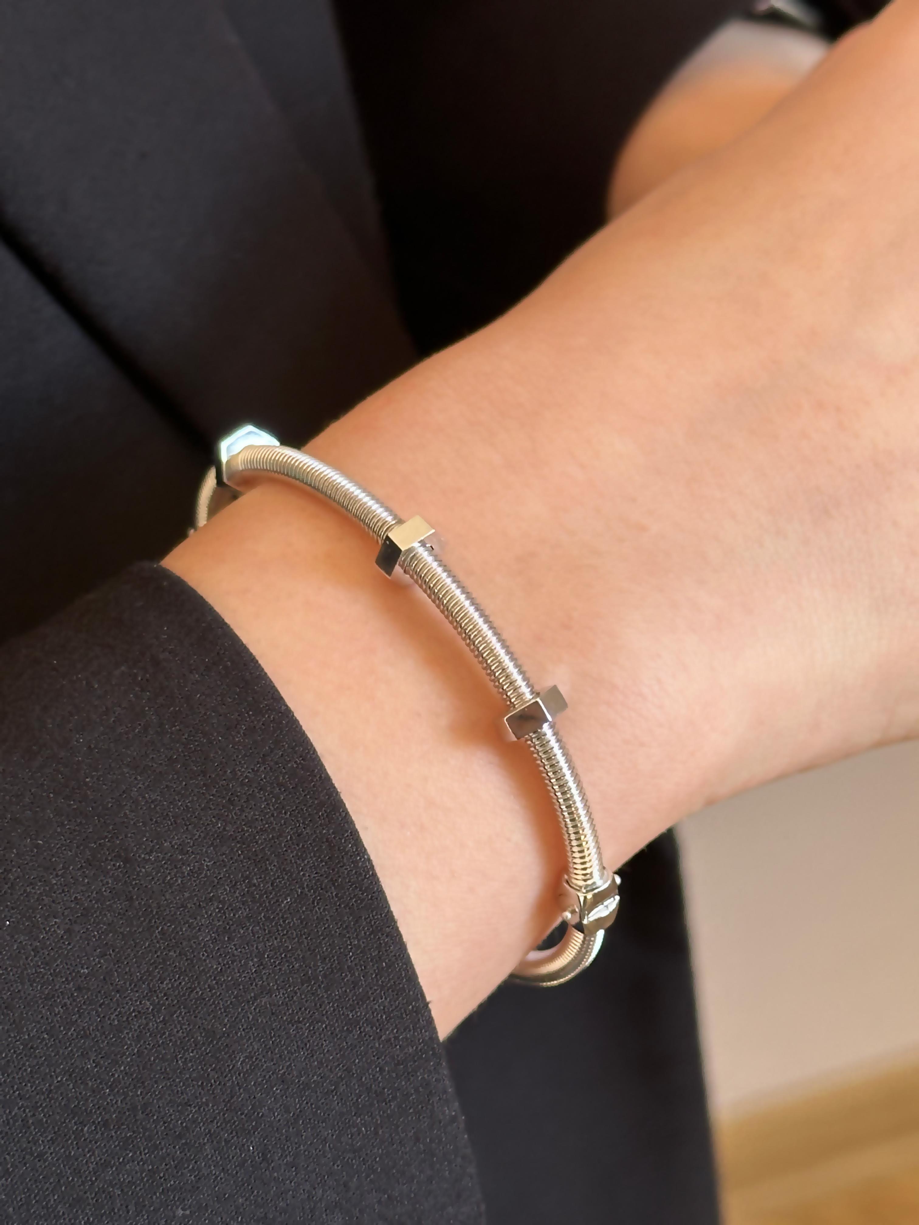 İpli Göz Bileklik | Jewelina Vidalı Kelepçe Bileklik