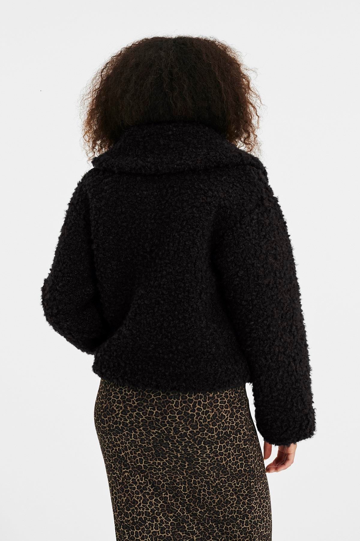 W MAEVE SHERPA JACKET BLACK (SIYAH)