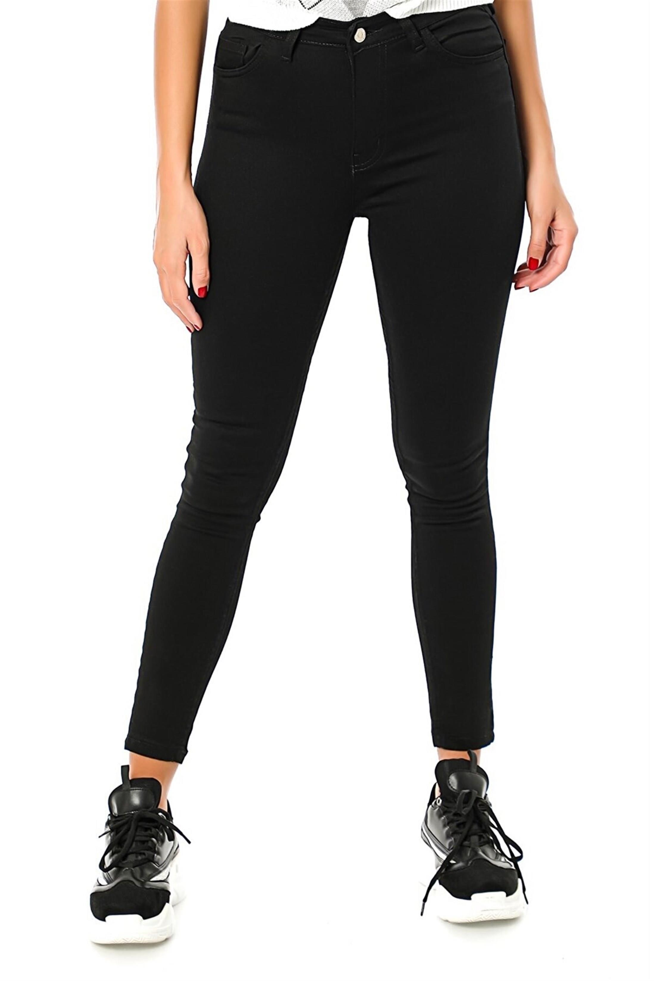 Kadın Yüksek Bel Dar Paça Skinny Fit Jeans Slim Fit Denim Jean Kot Pantolon