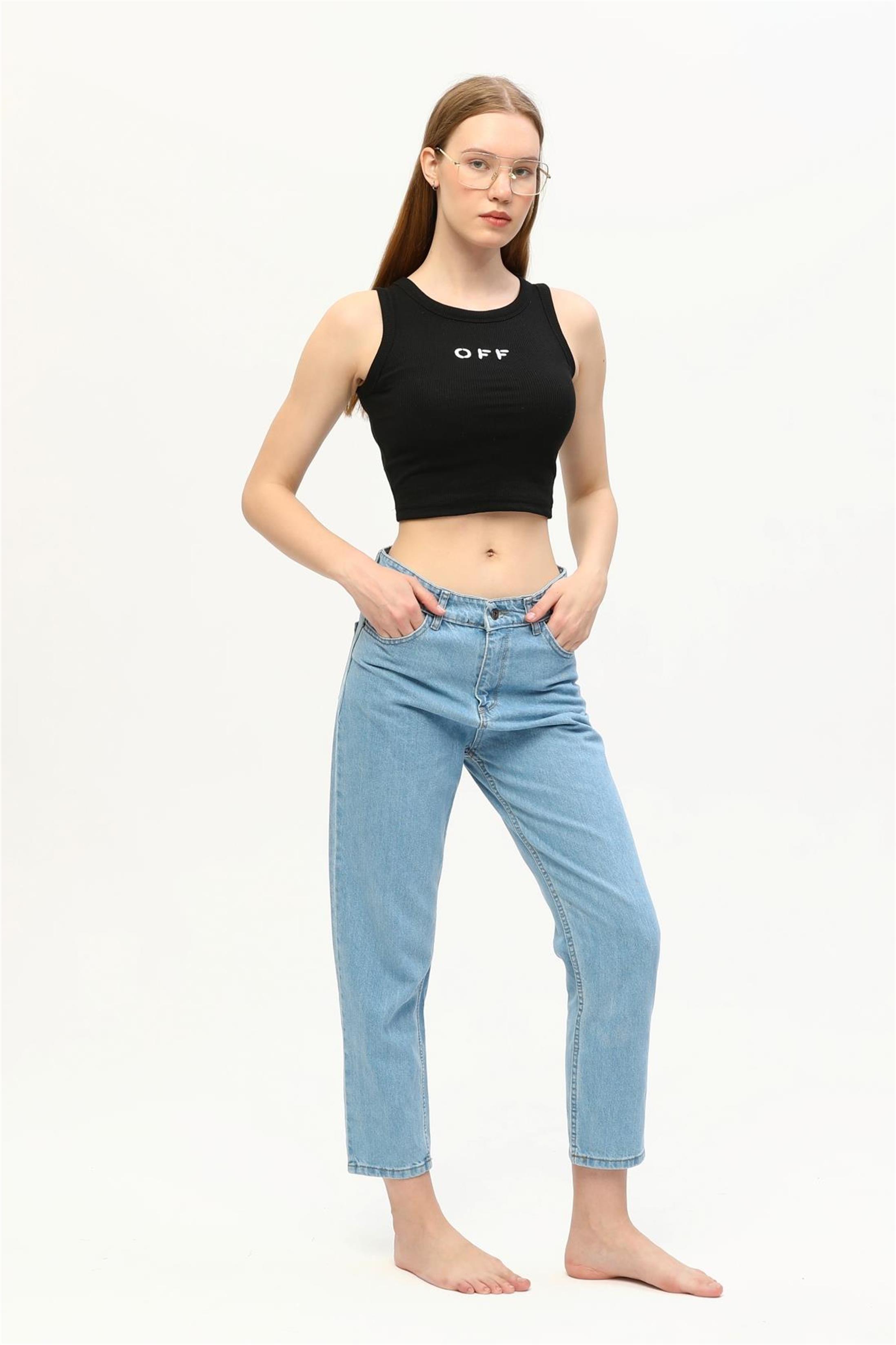 Kadın Salaş Boyfriend Denim Jean Kot Pantolon
