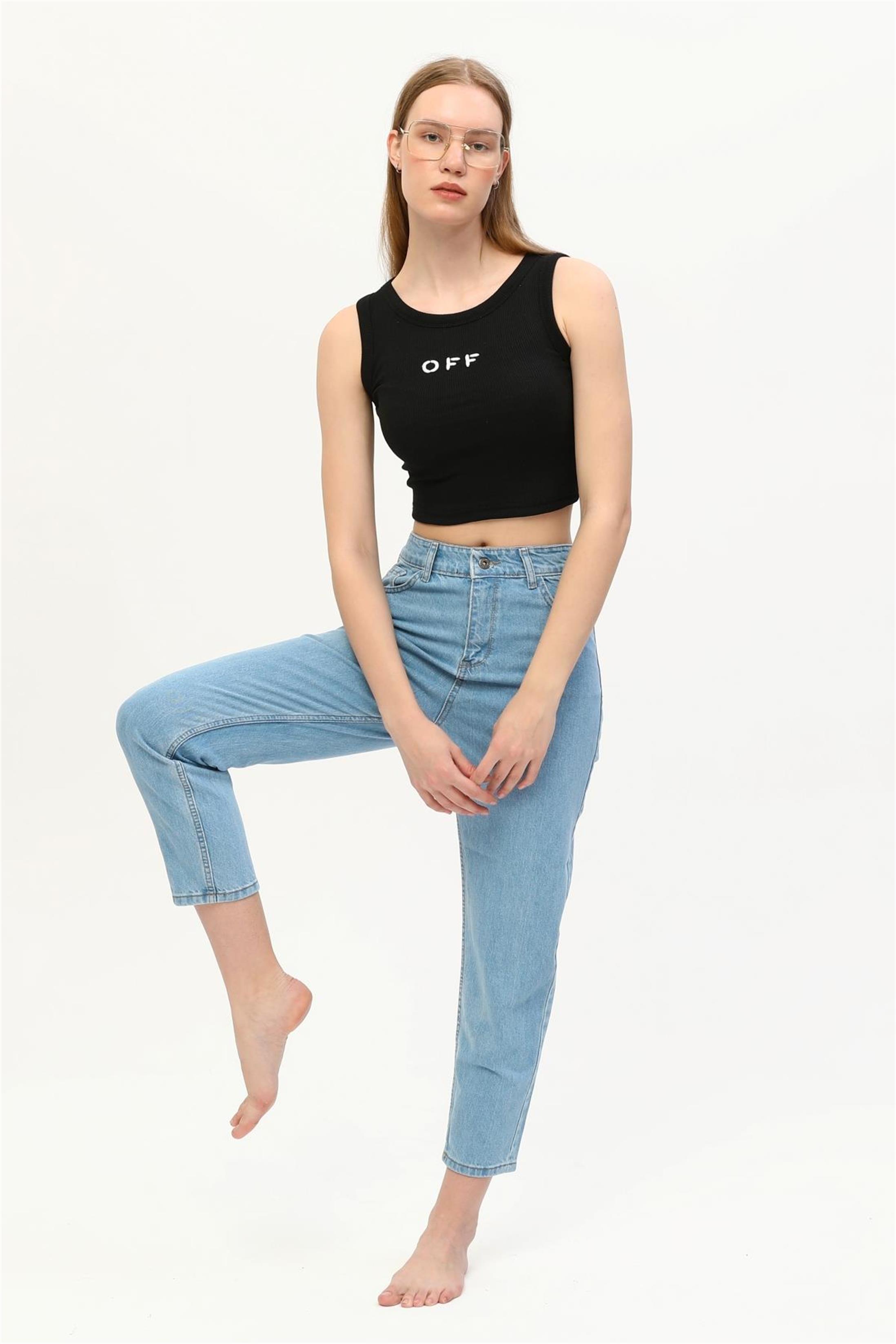 Kadın Salaş Boyfriend Denim Jean Kot Pantolon
