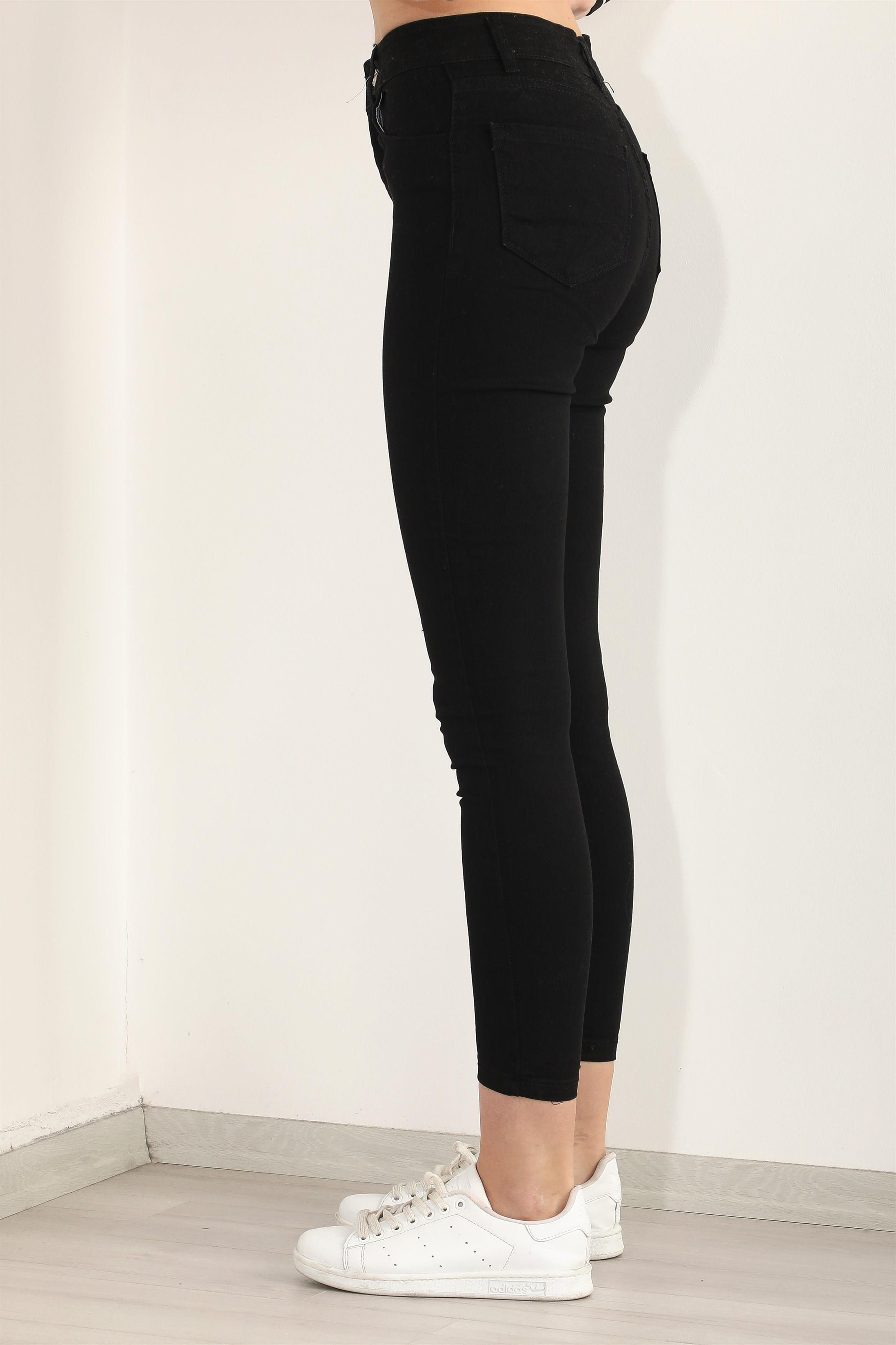Kadın Yüksek Bel Likralı Slim Fit Denim Jean Kot Pantolon