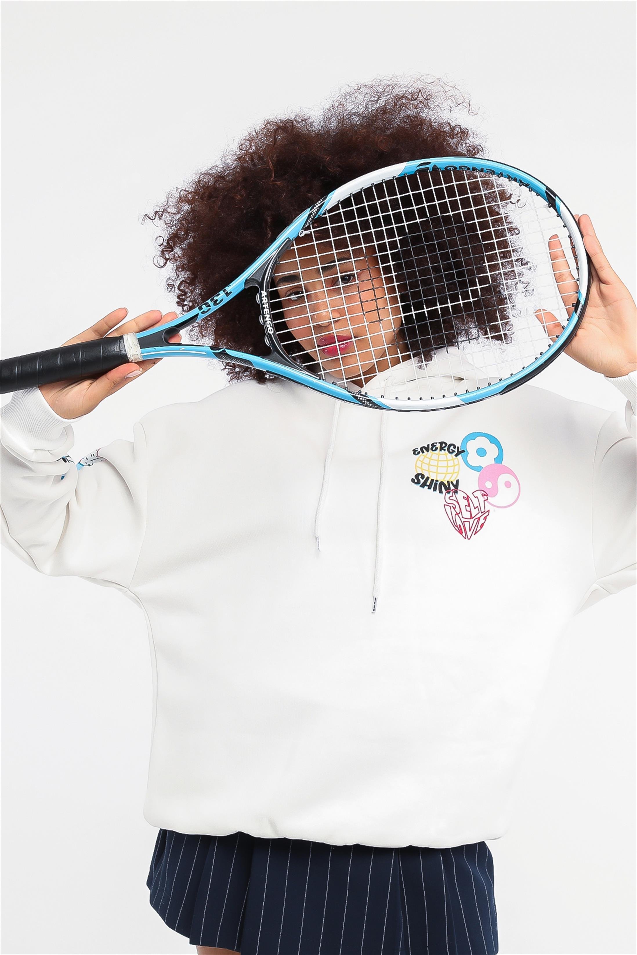 Kadın Energy Shiny Baskılı Kapüşonlu Sweatshirt