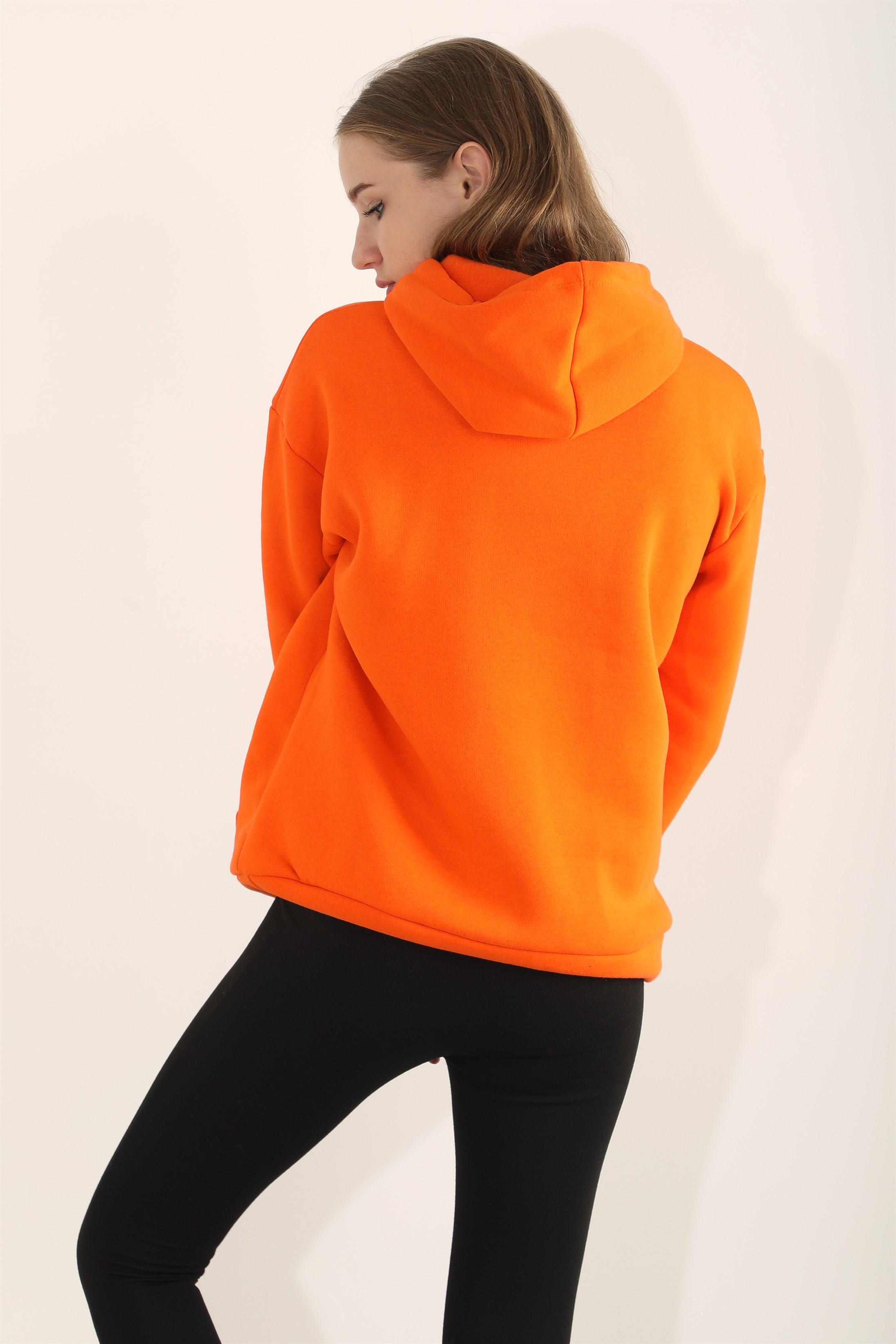 Kadın Harvard Nakışlı Kapüşonlu Sweatshirt