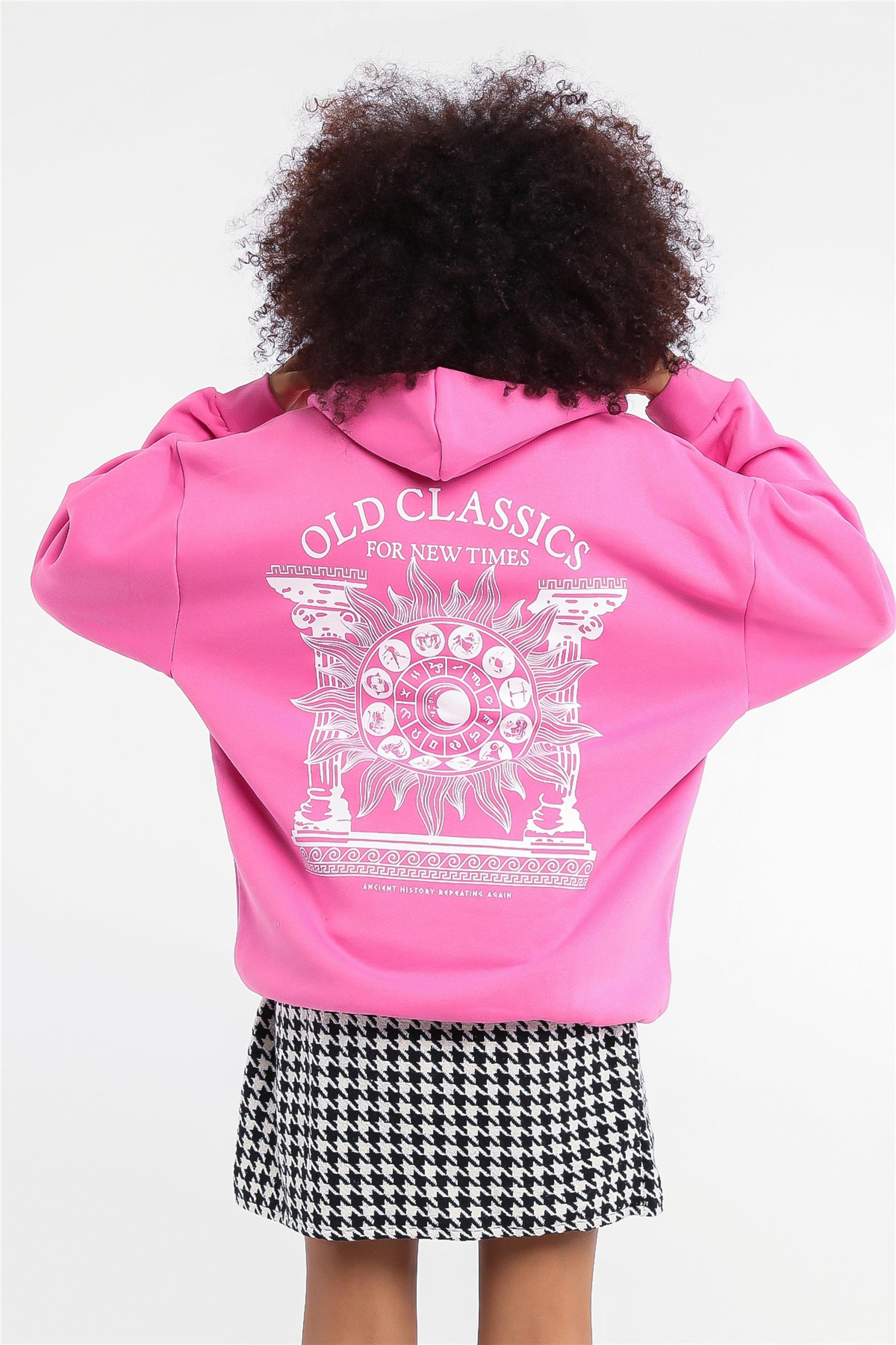 Kadın You Are Baskılı Çift Cepli Kapüşonlu Oversize Sweatshirt