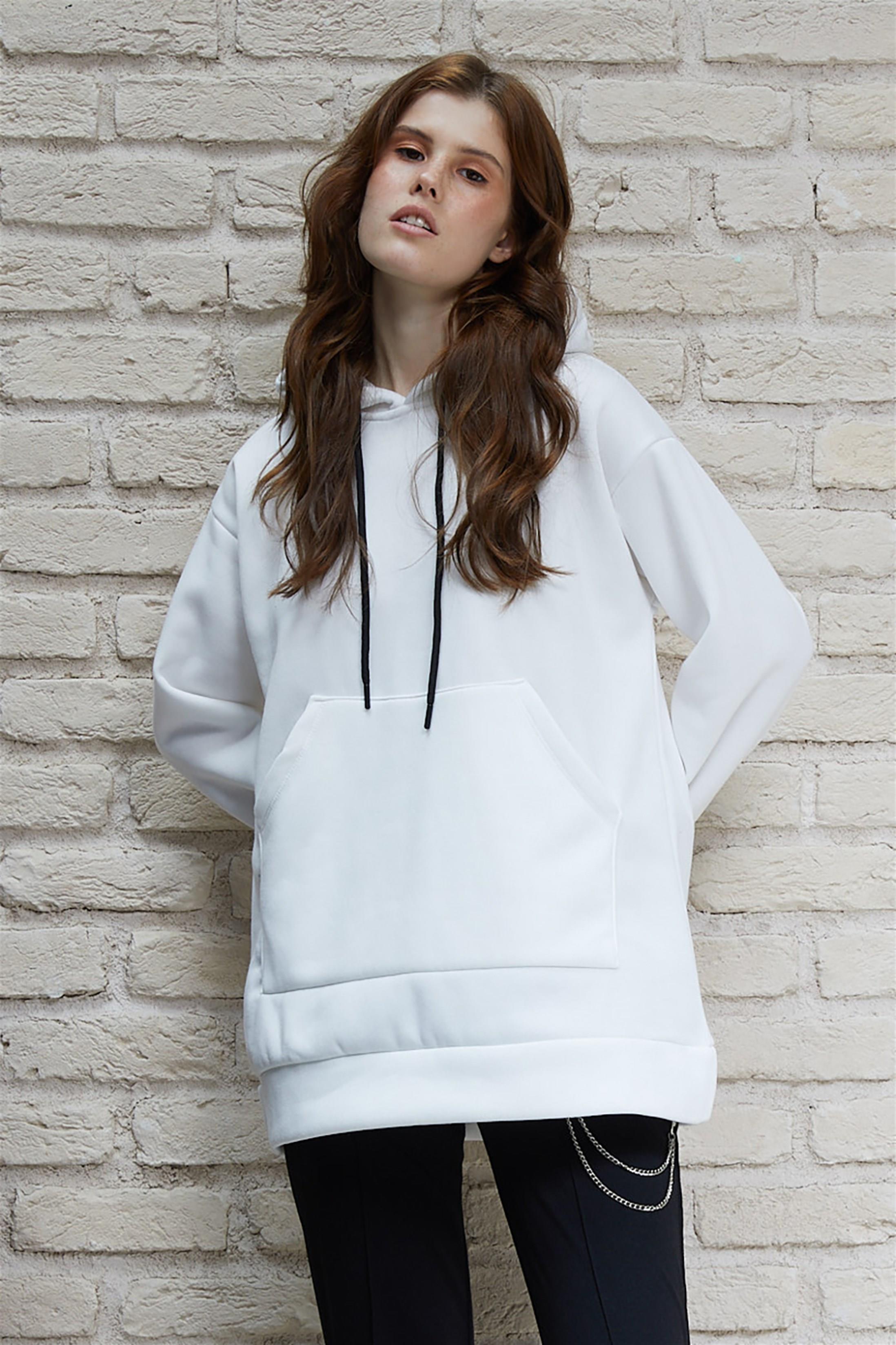 Kadın Kapüşonlu 3 İplik Sweatshirt