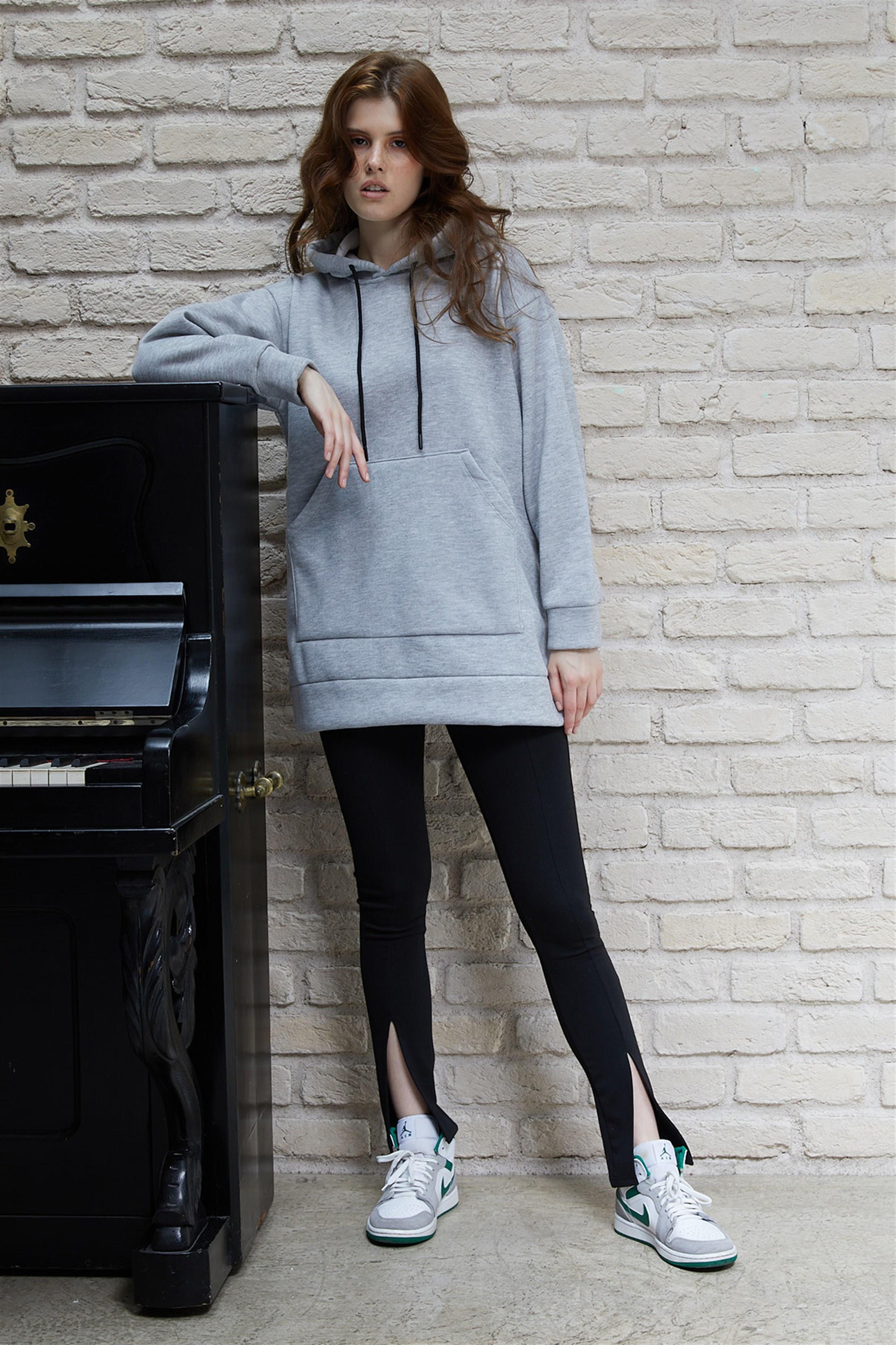 Kadın Kapüşonlu 3 İplik Sweatshirt