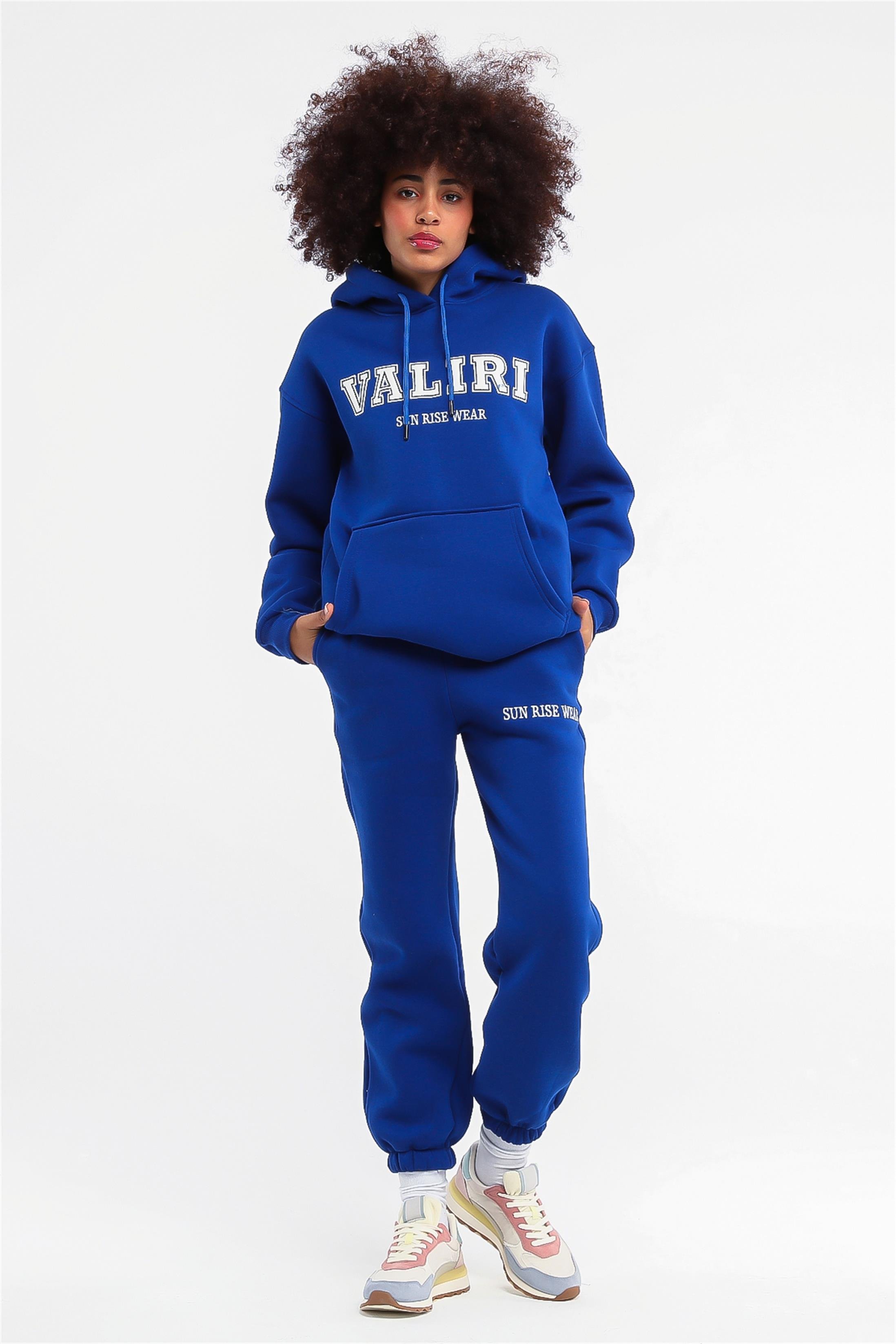 Kadın Valiri Sun Rise Wear Nakışlı Beli Lastikli Kapüşonlu Eşofman Takımı