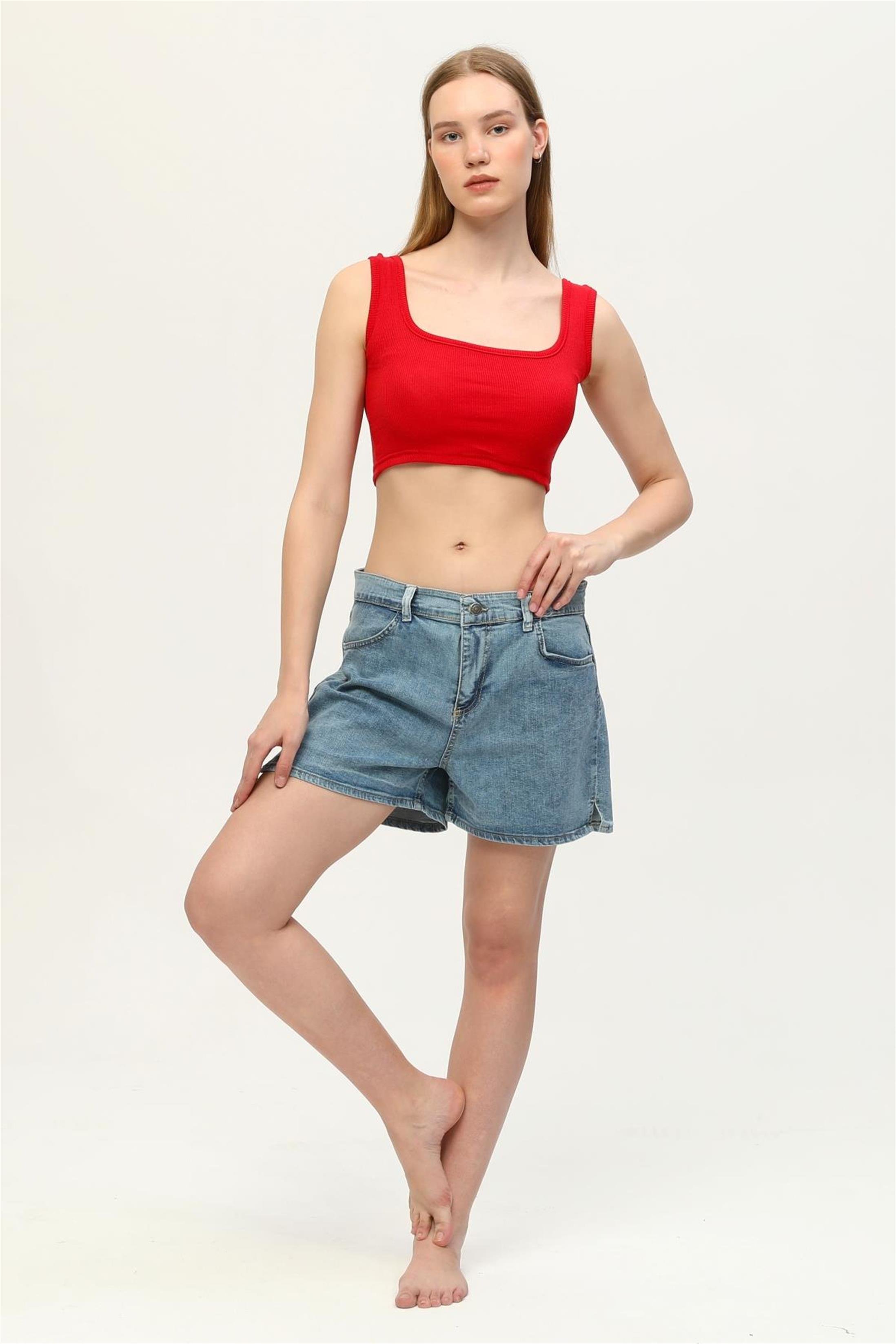 Kadın Kaşkorse Crop Büstiyer