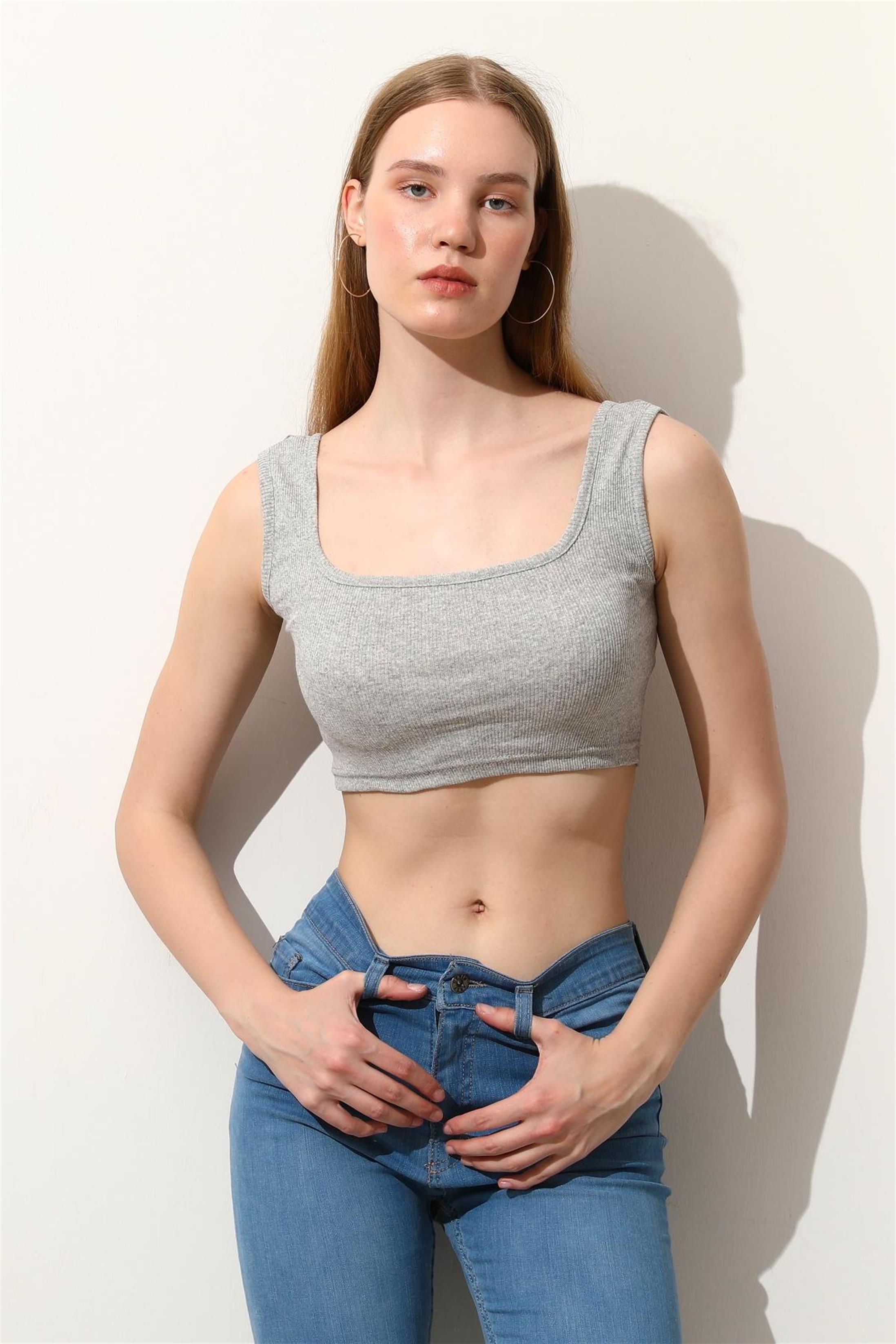Kadın Kaşkorse Crop Büstiyer