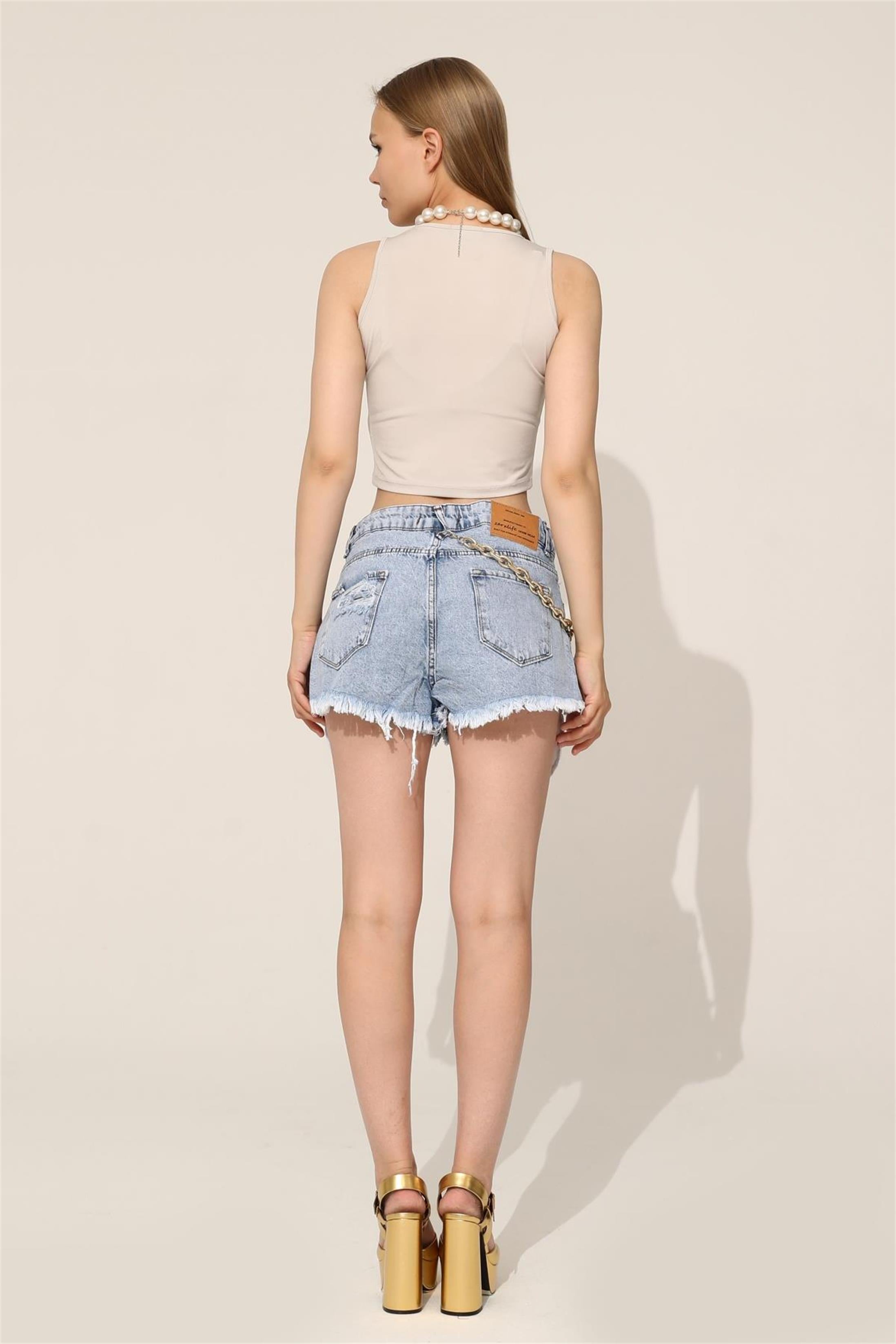 Bisiklet Yaka Crop