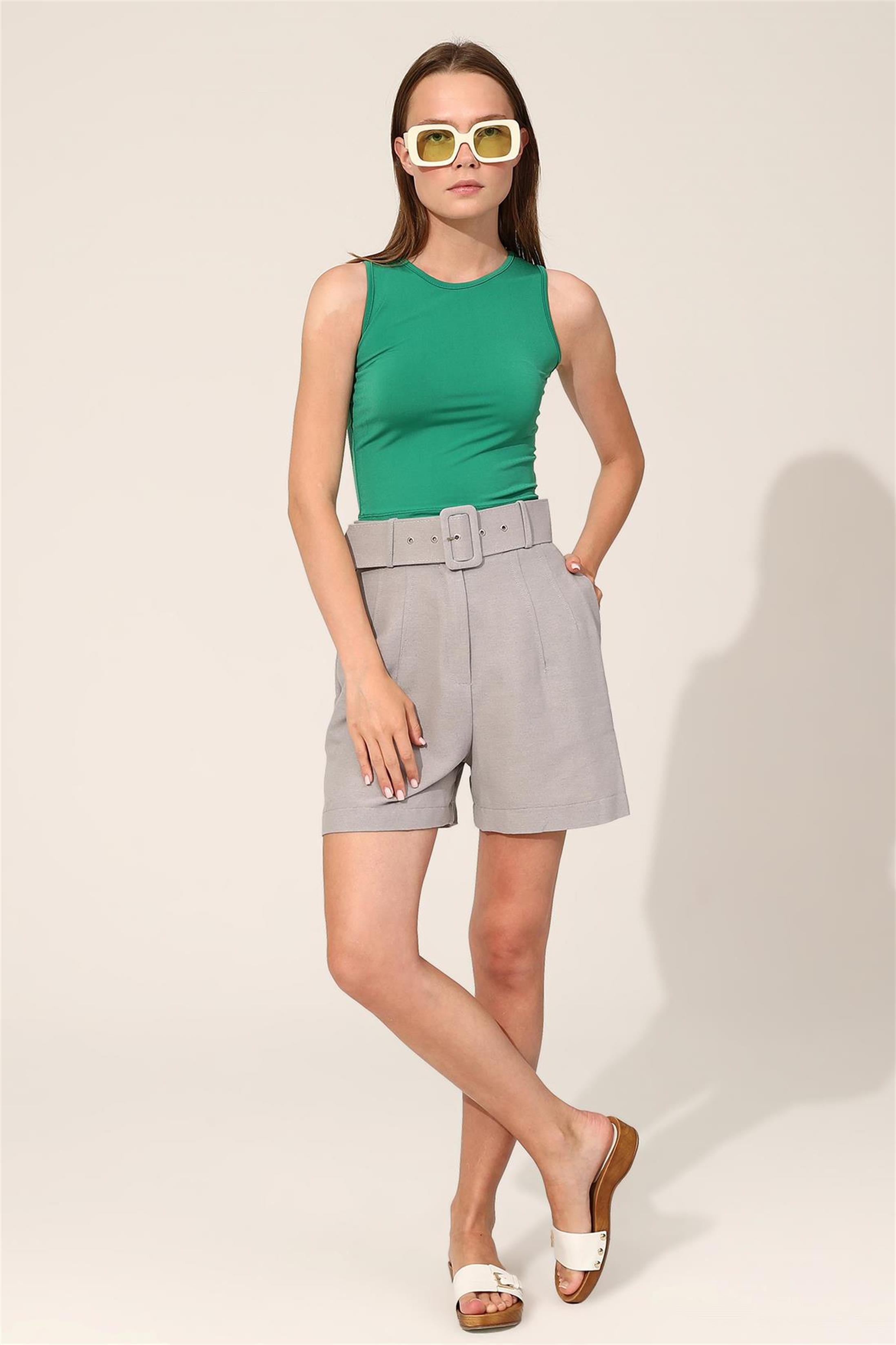 Bisiklet Yaka Crop