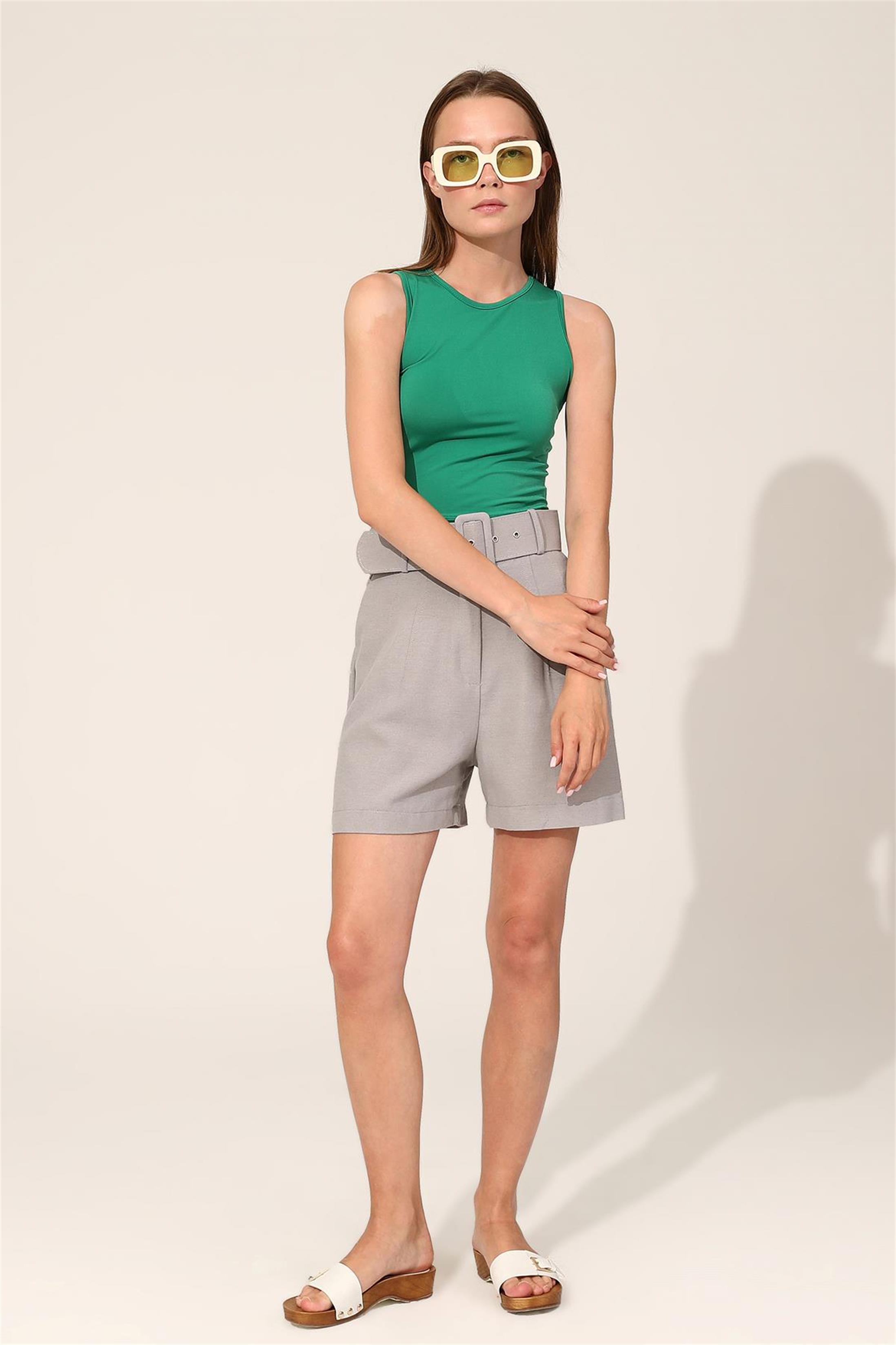 Bisiklet Yaka Crop