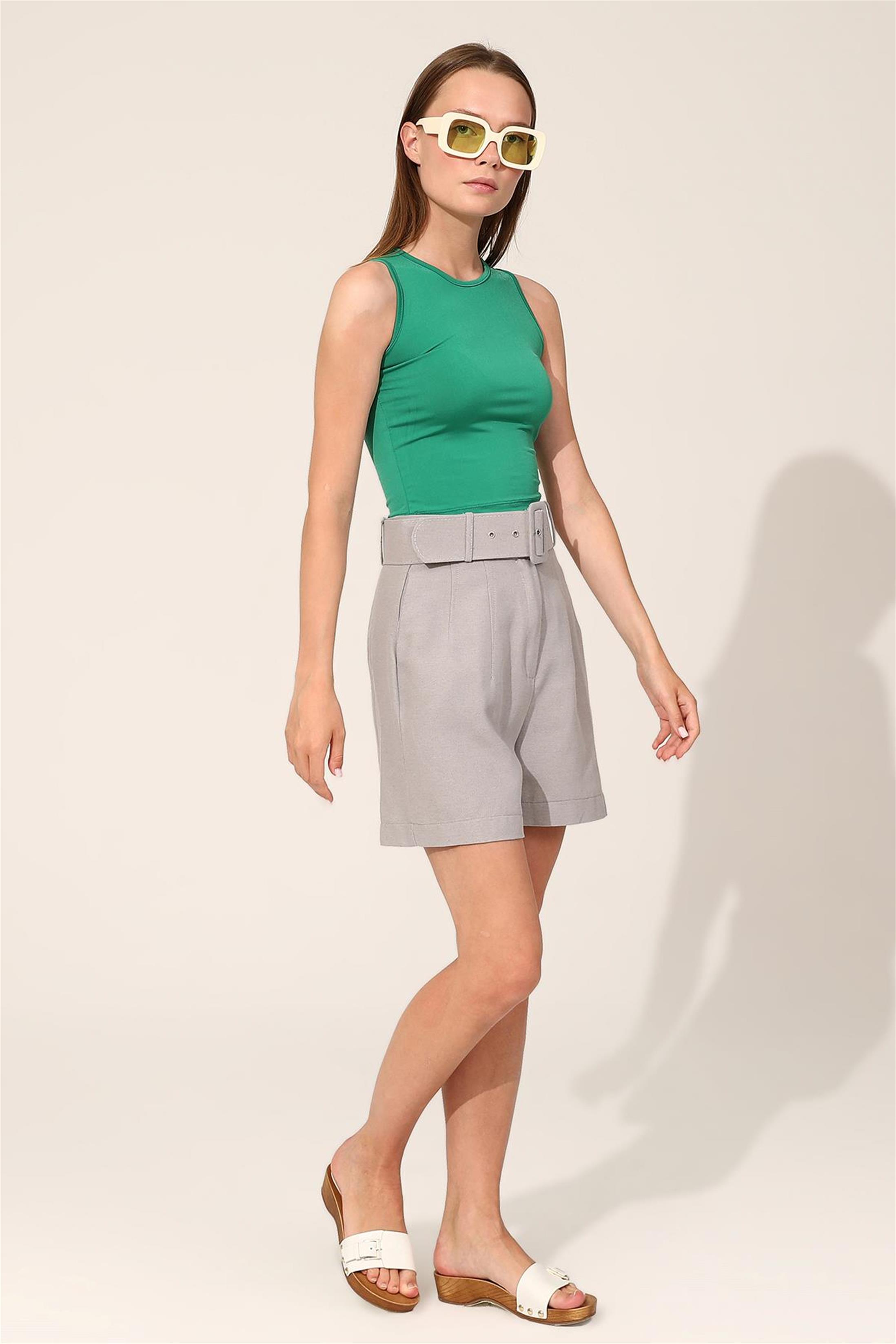 Bisiklet Yaka Crop