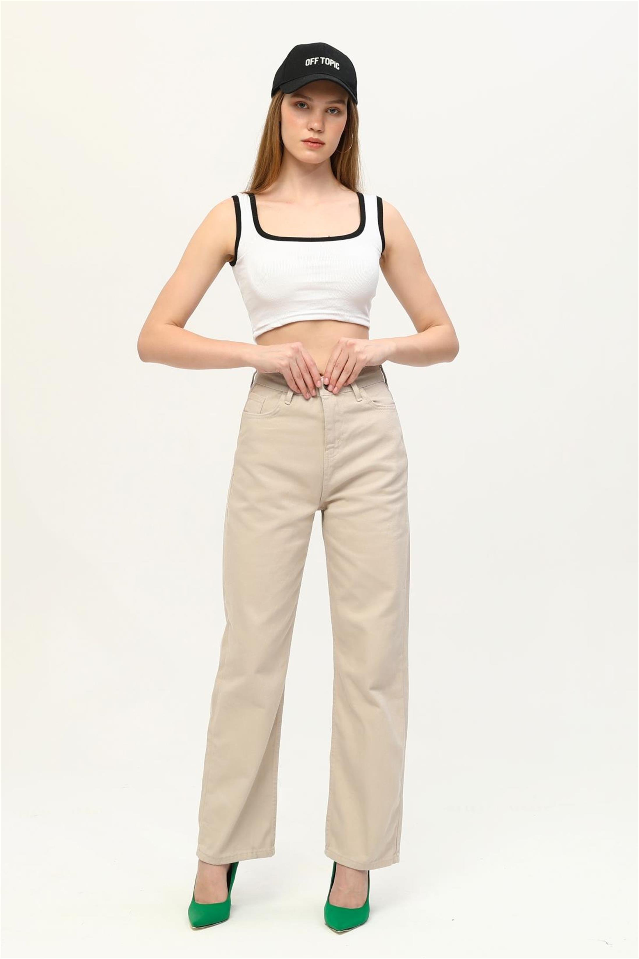 Kadın Kaşkorse Renkli Biyeli Crop Büstiyer